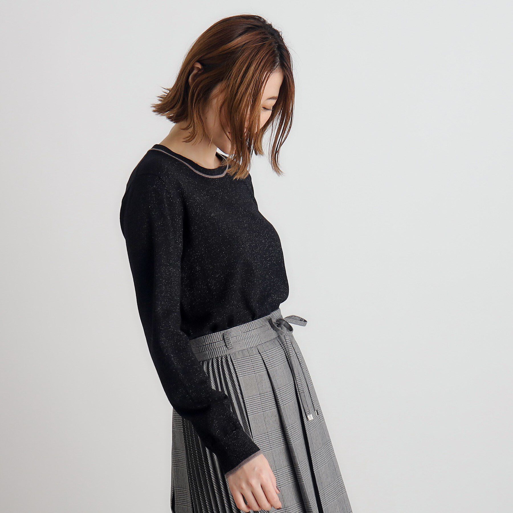 grove「ウール混ラメアンサンブル対応プルオーバー」|ニット・セーター|