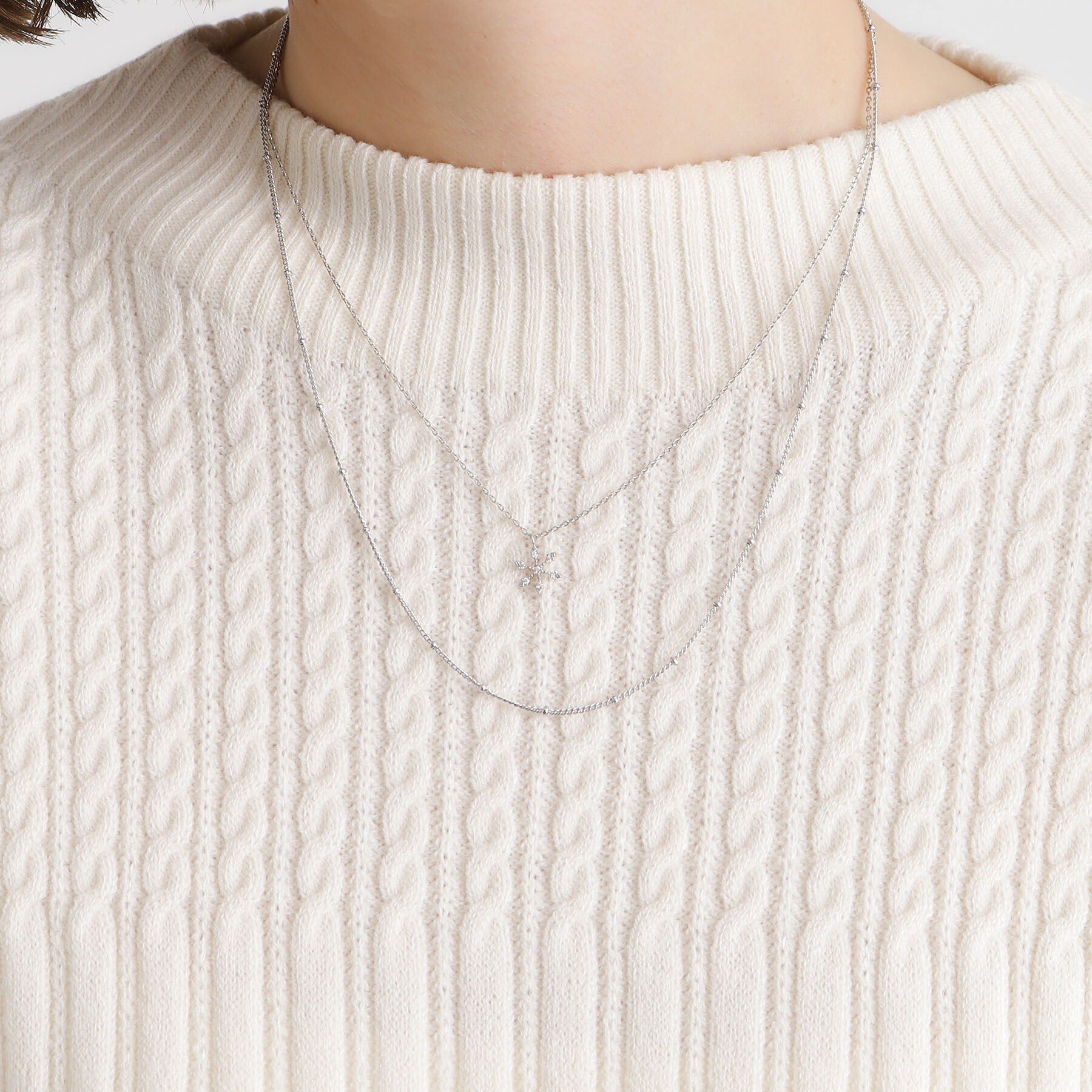 grove「雪の結晶2連ネックレス」|ネックレス|