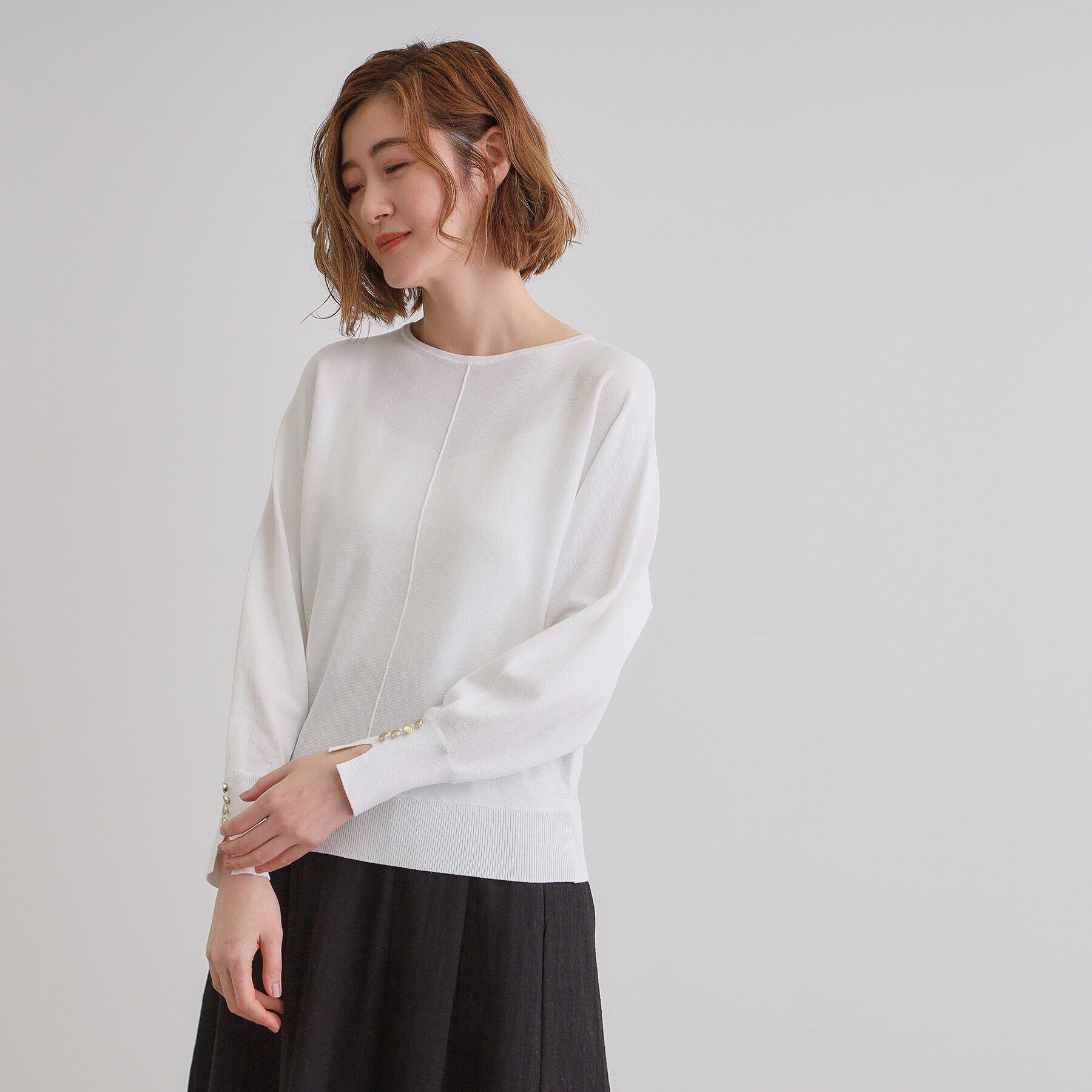 grove「【MW／抗ピル】センターシームドルマンプルオーバー」|ニット・セーター|