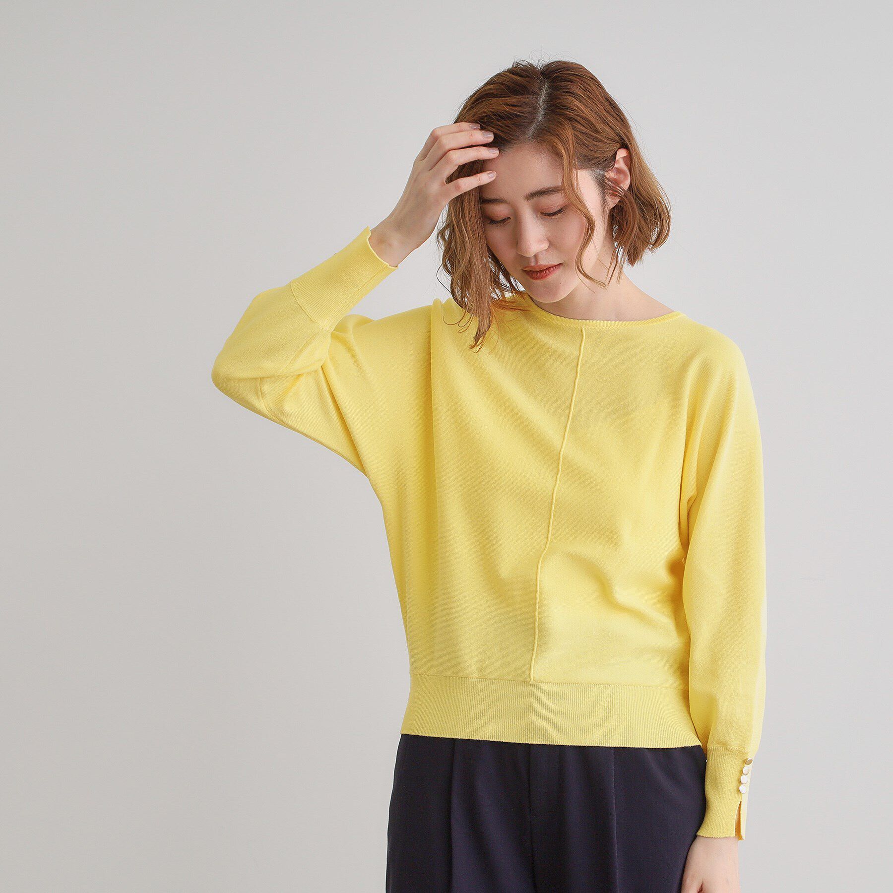 grove「【MW／抗ピル】センターシームドルマンプルオーバー」|ニット・セーター|