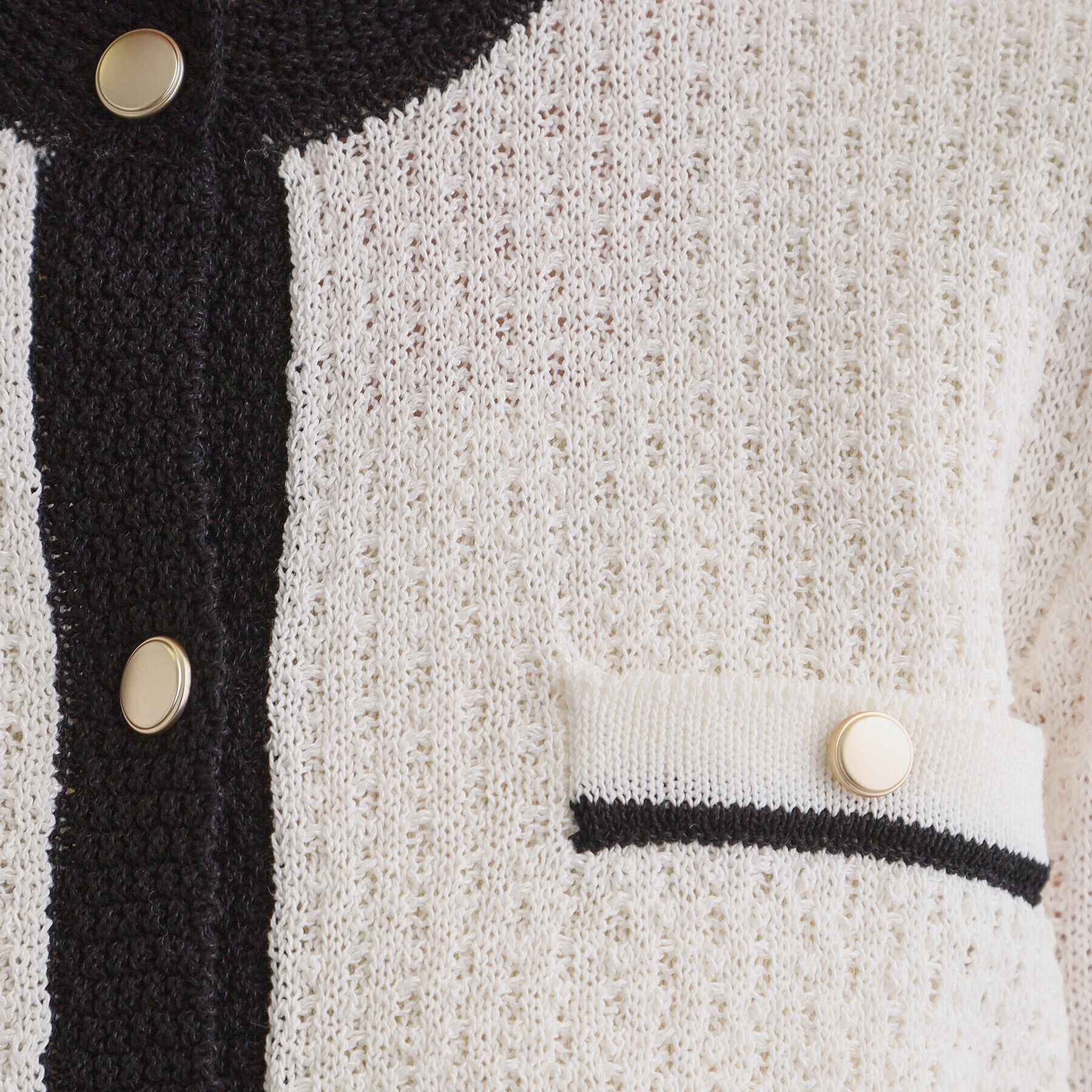 grove「バイカラーニットジャケット」|カーディガン|