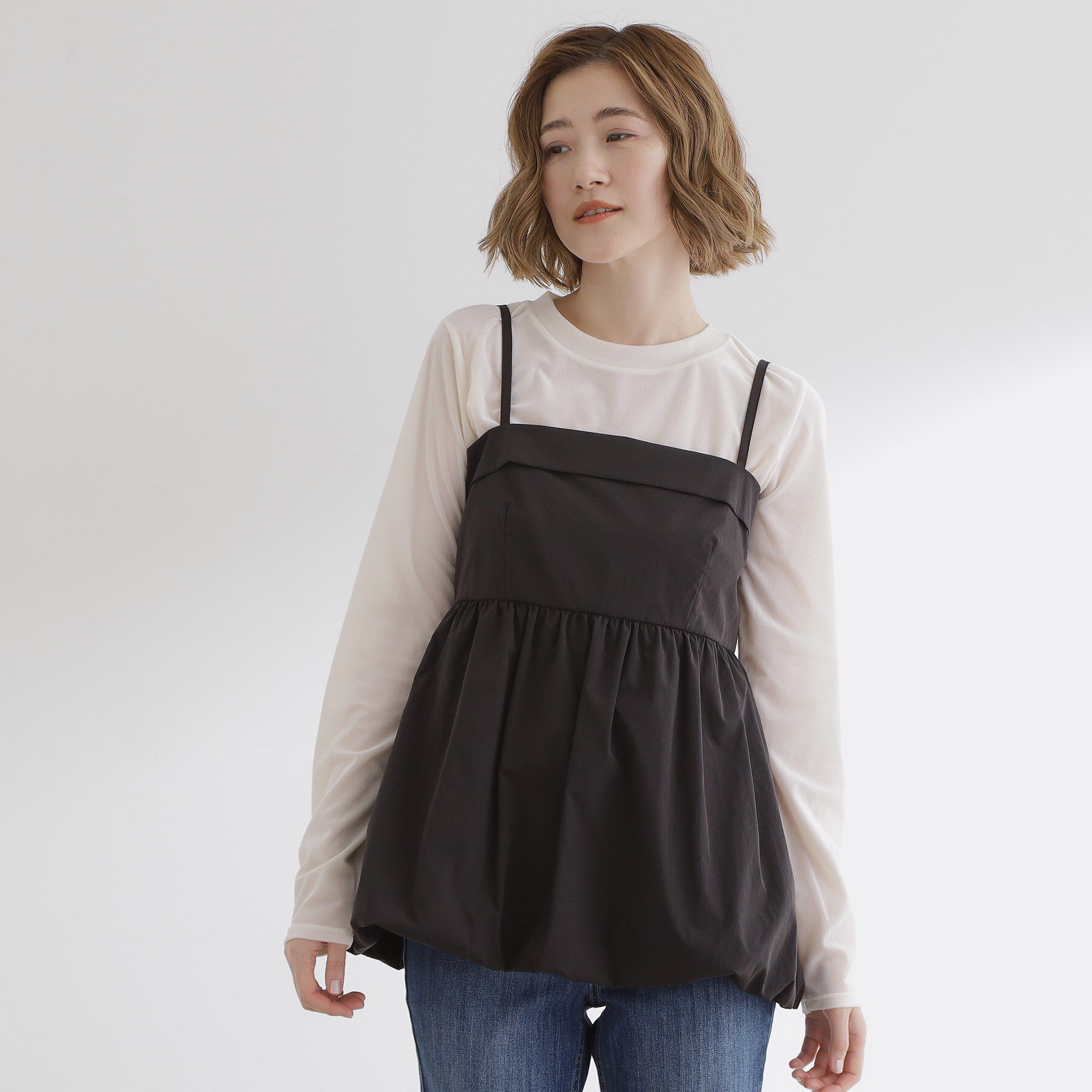 grove「バルーンキャミビスチェ」|シャツ・ブラウス|ブラック(019)