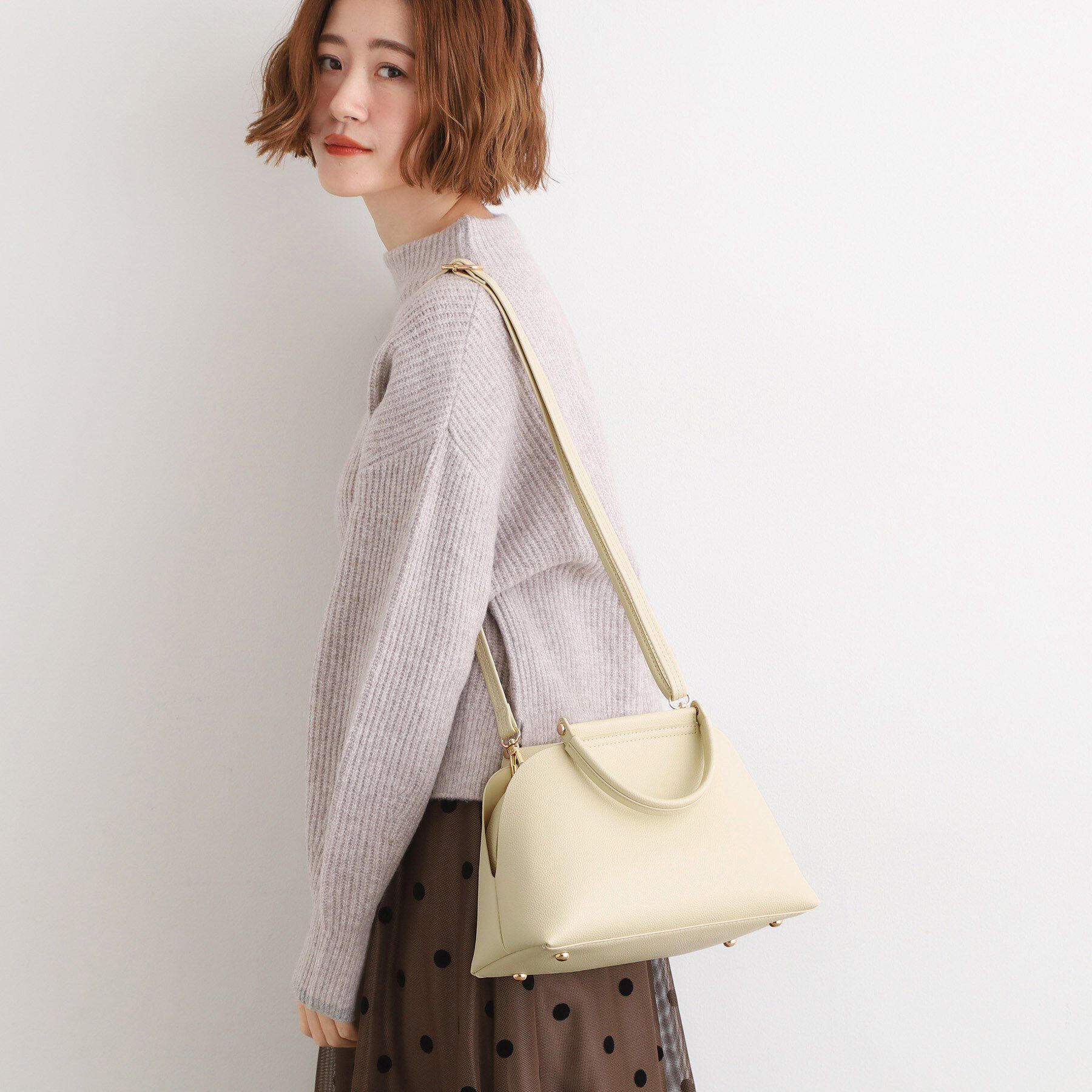 grove「【ハレの日にもデイリーにも】バーハンドルラウンド2WAYトート」|ハンドバッグ|