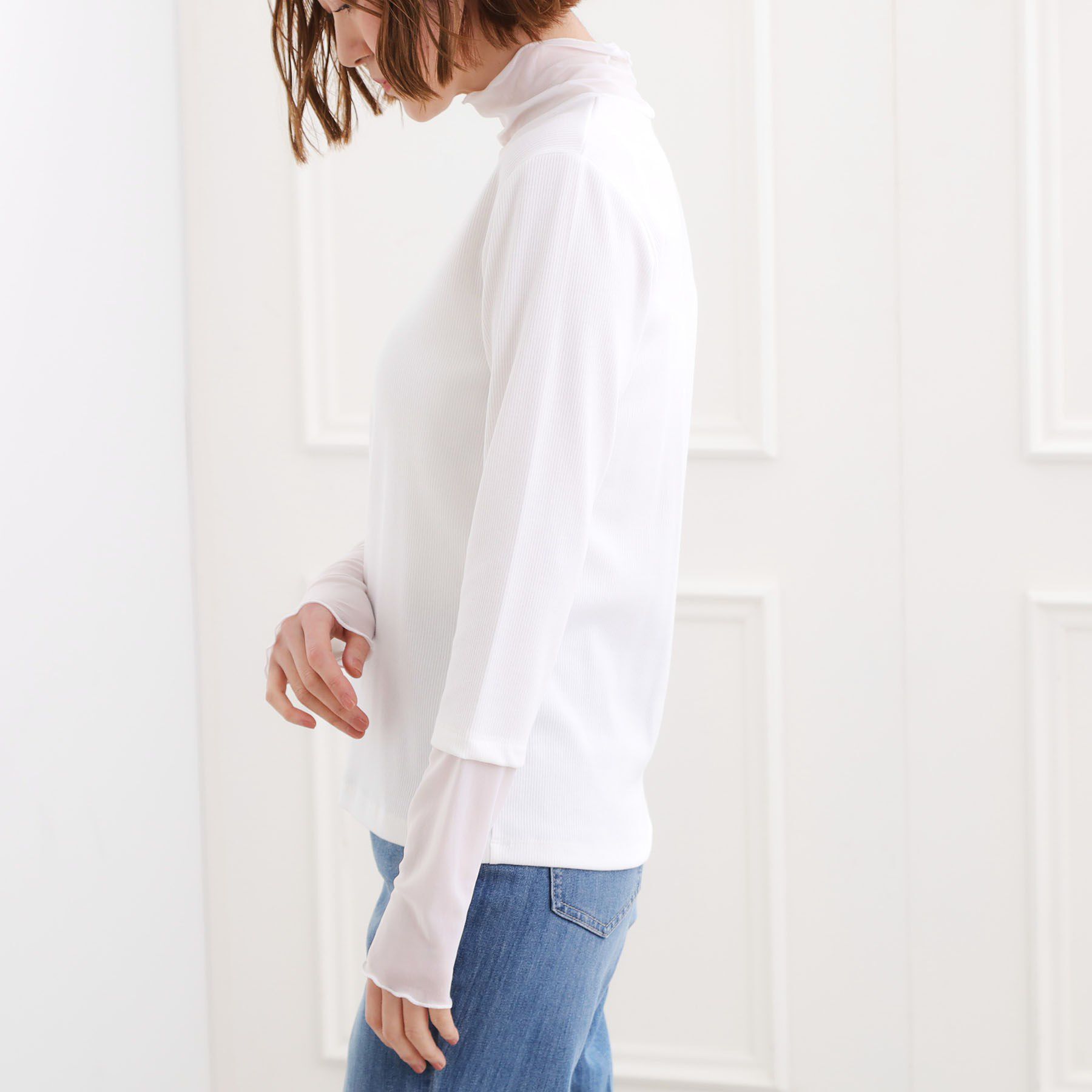 grove「シアー切替ハイネックプルオーバー」|Tシャツ・カットソー|