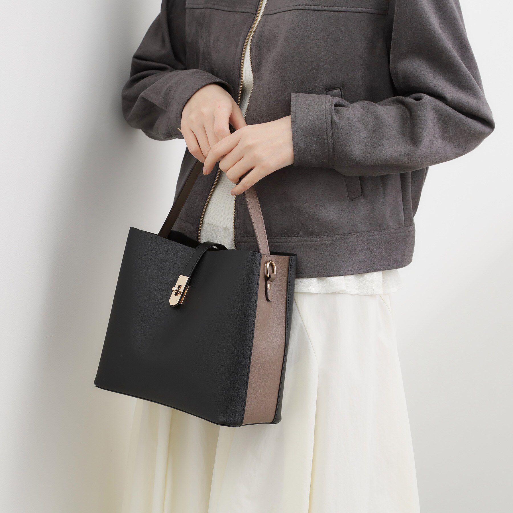 grove「人間工学 ベルトダブルショルダー」|ハンドバッグ|ブラック(519)