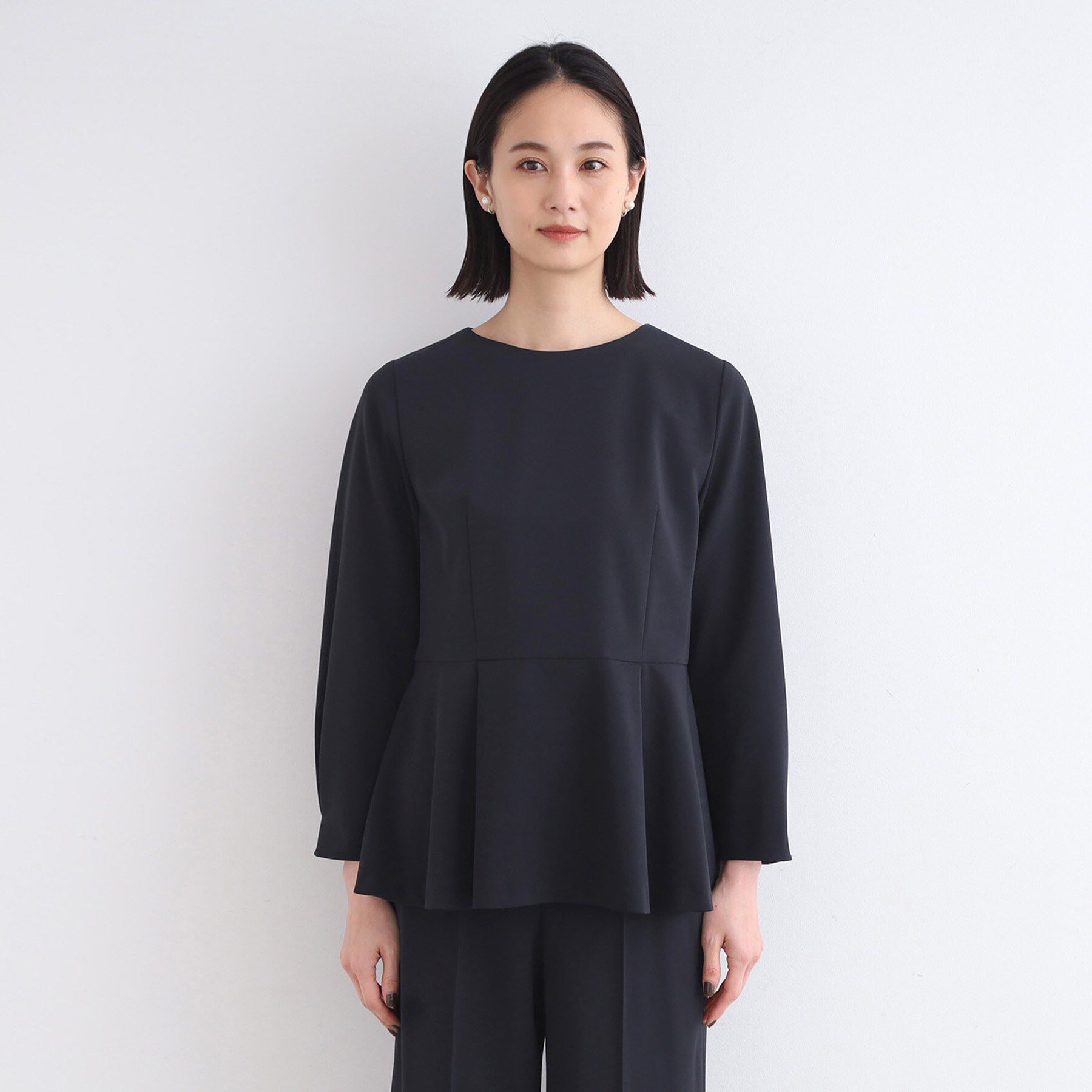 INDIVI「【洗える／SETUP可能／セレモニー】ペプラムブラウス」|シャツ・ブラウス|