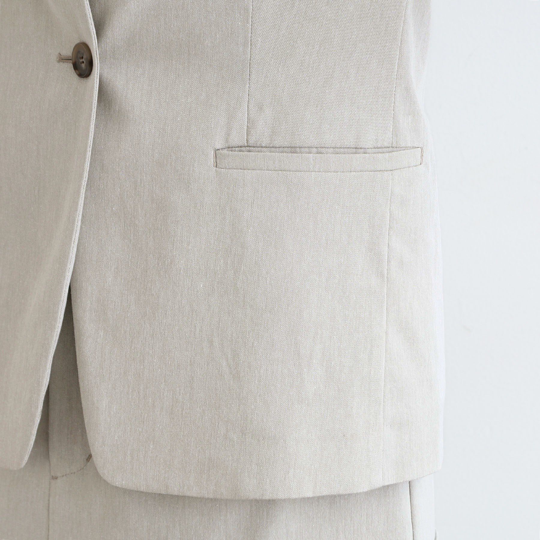 INDIVI「【洗える／UVケア／接触冷感／SETUP可能】麻混ノーカラージャケット」|スーツ|