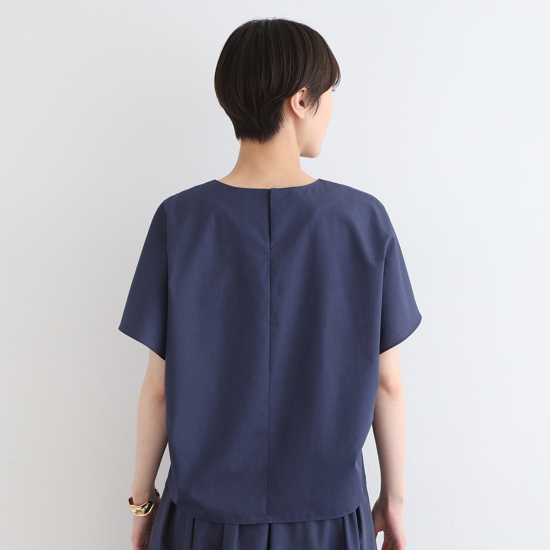 INDIVI「【洗える／UVケア／接触冷感／SETUP可能】ブロード素材フレンチブラウス」|シャツ・ブラウス|