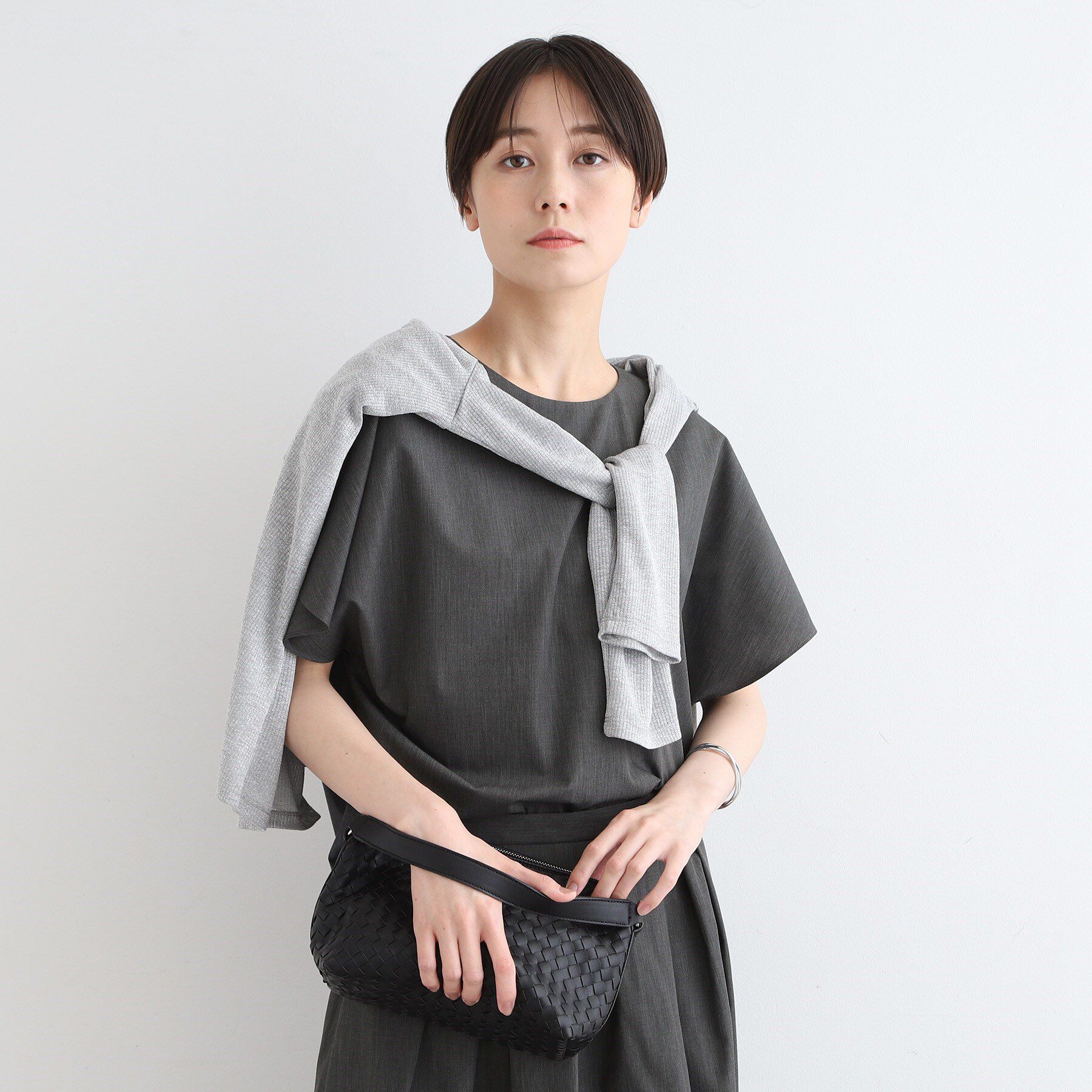 INDIVI「【洗える／UVケア／接触冷感／SETUP可能】ブロード素材フレンチブラウス」|シャツ・ブラウス|