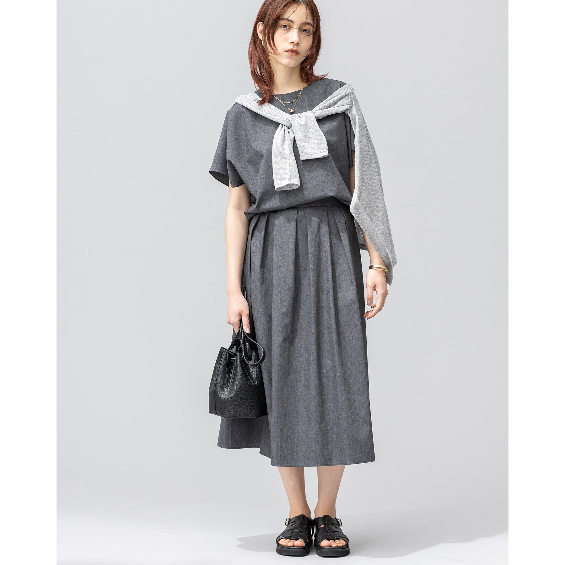 INDIVI「【洗える／UVケア／接触冷感／SETUP可能】ブロード素材フレンチブラウス」|シャツ・ブラウス|