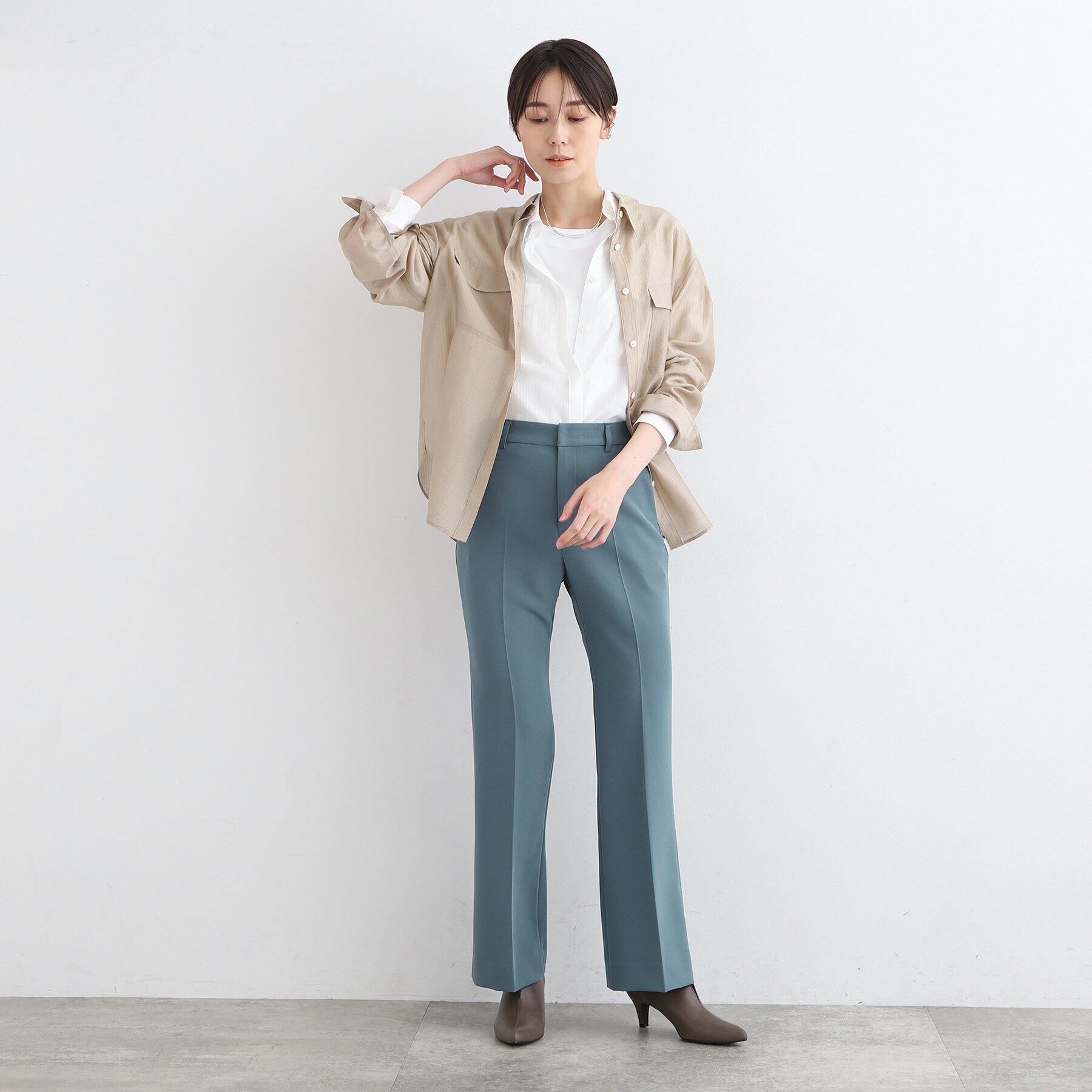 INDIVI「【新作！褒められパンツ／洗える／高ストレッチ】セミフレアパンツ」|その他|