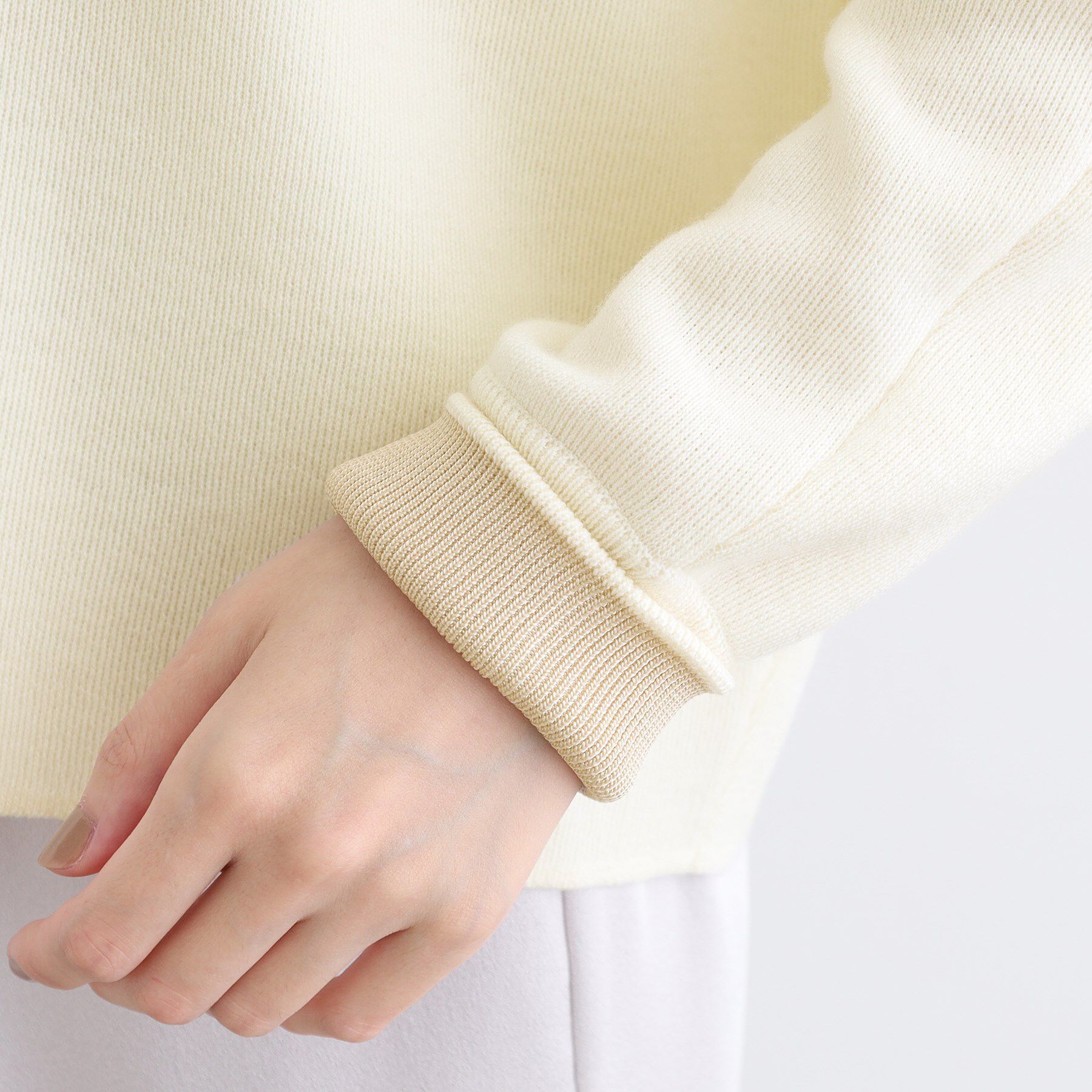 INDIVI「【ウール混／洗える】スウェットライク スムースニット」|ニット・セーター|