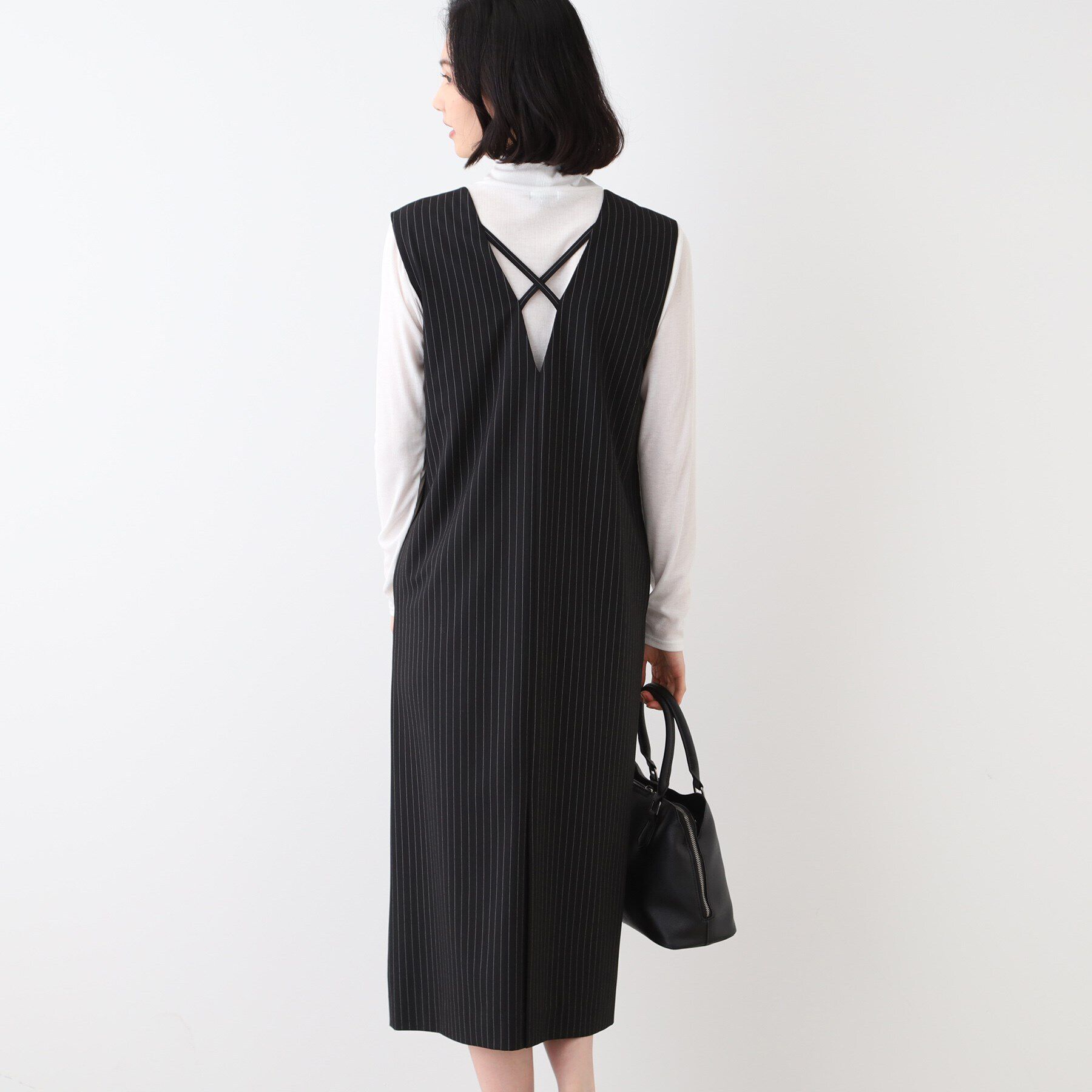 INDIVI「【洗える】ウールライクジャンパースカート」|ワンピース|