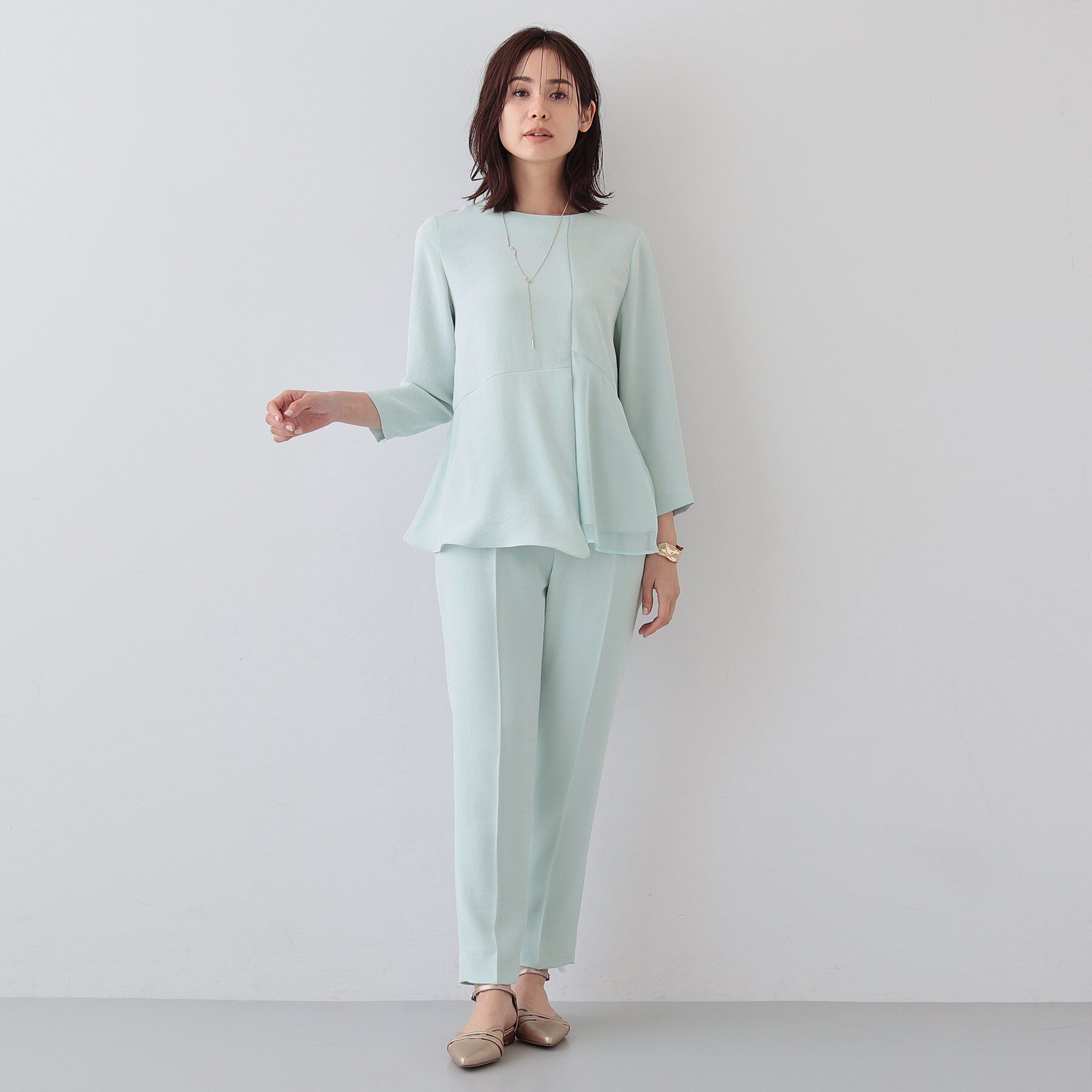 INDIVI「【着る日傘/遮熱/UVケア】タックテーパードパンツ」|スーツ|