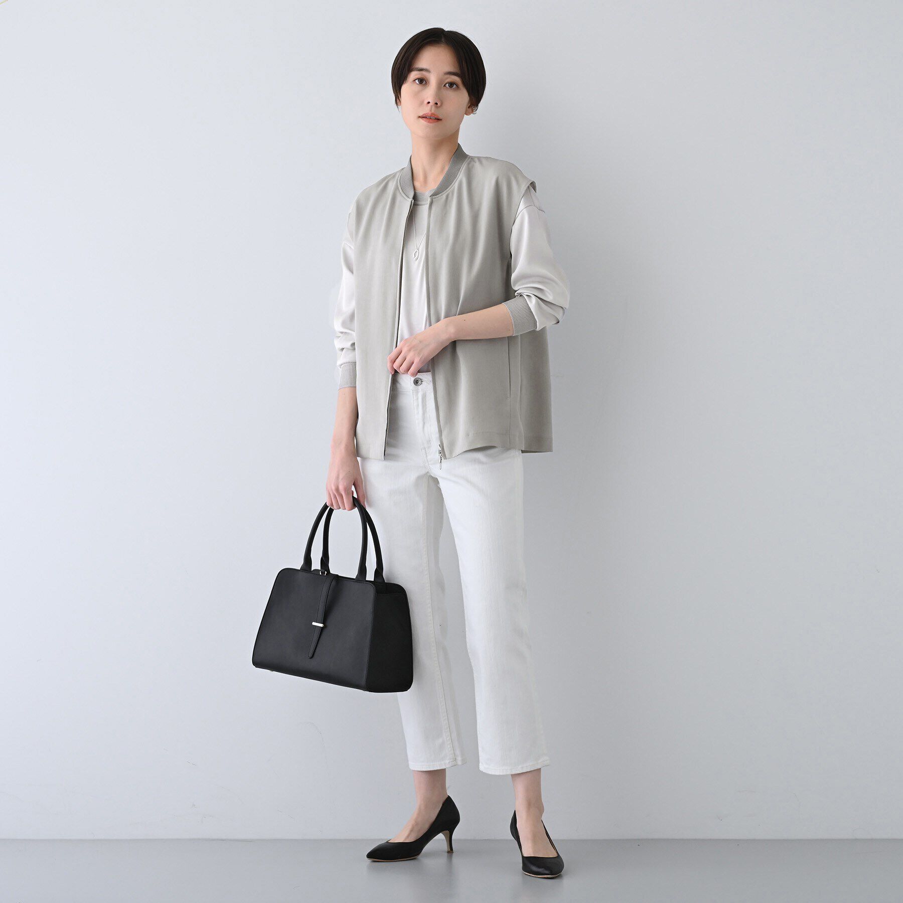 INDIVI「【洗える】スポーティーミックスジレブラウス」|ベスト・ジレ|