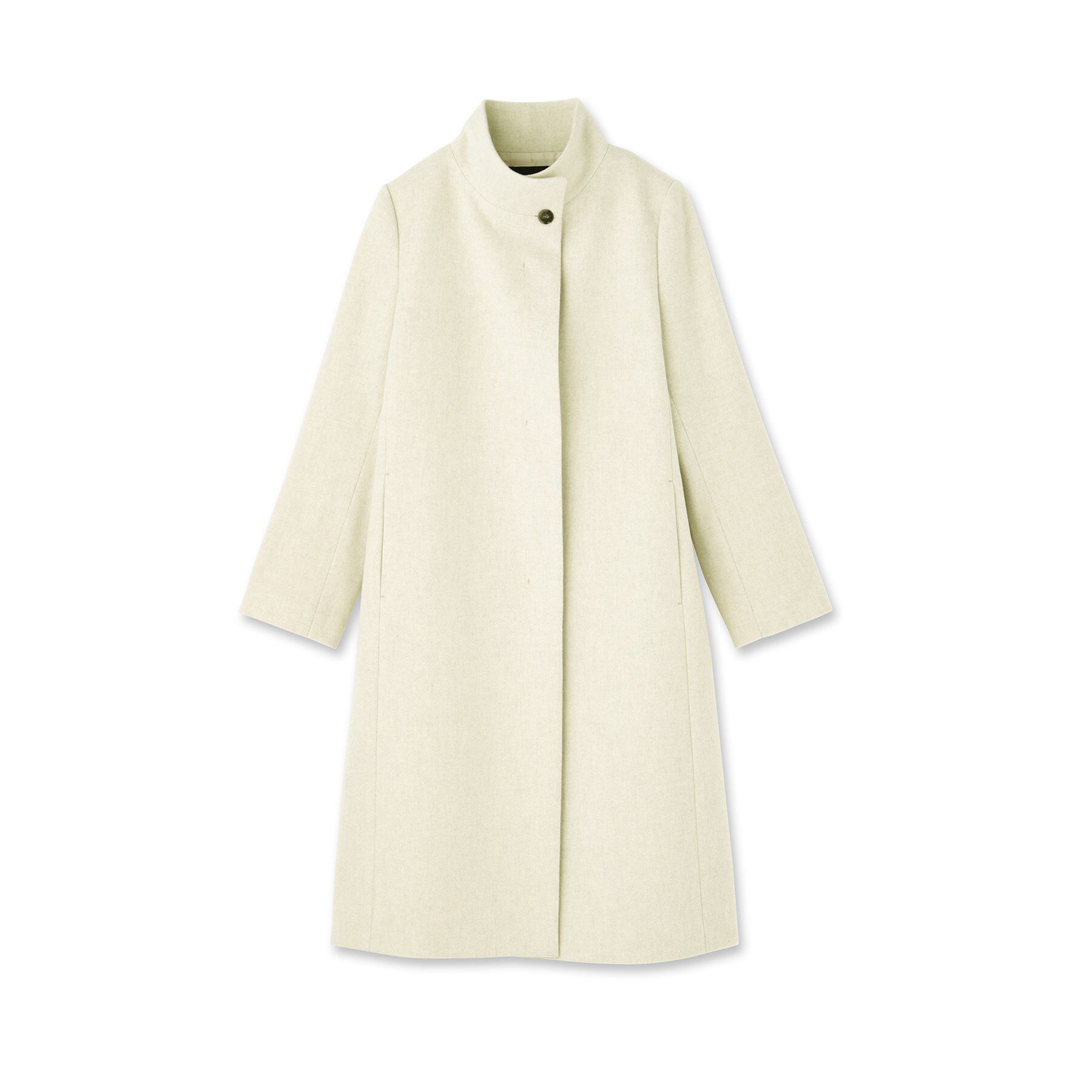 名品コート／日本製】ウール100％スタンドカラーロングコート（INDIVI
