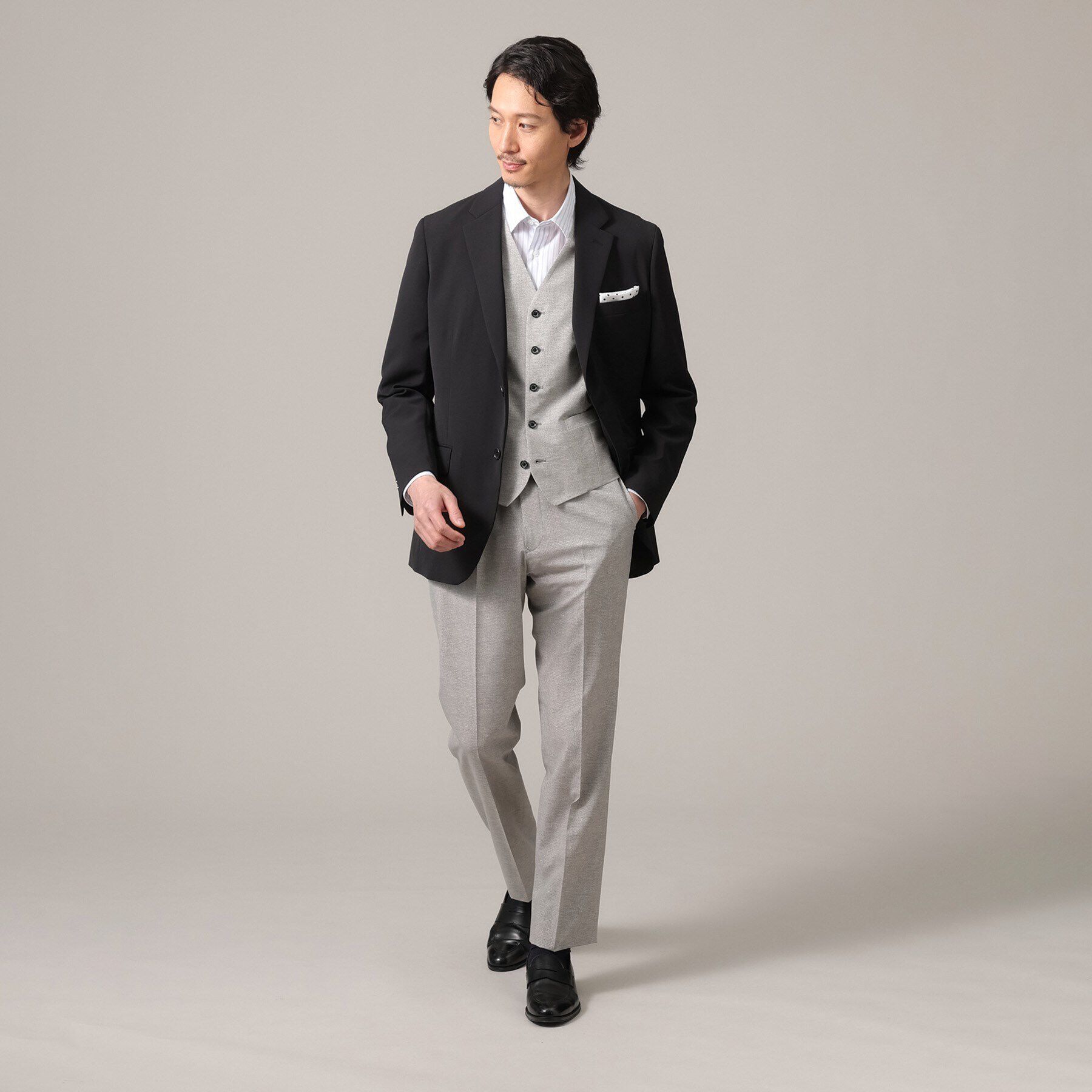 TAKEO KIKUCHI「【抗菌防臭／3ピース対応】COOL DOTS（R）ドビープリント ベスト」|ベスト・ジレ|