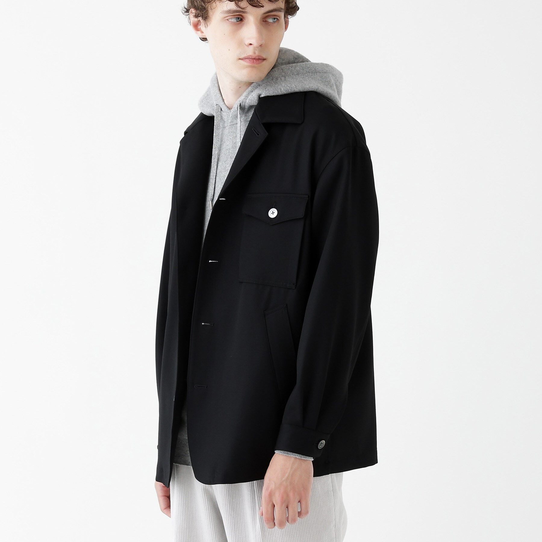 TAKEO KIKUCHI「【THE FLAGSHIP】ソフトギャバディン 羽織シャツ」|シャツ・ブラウス|