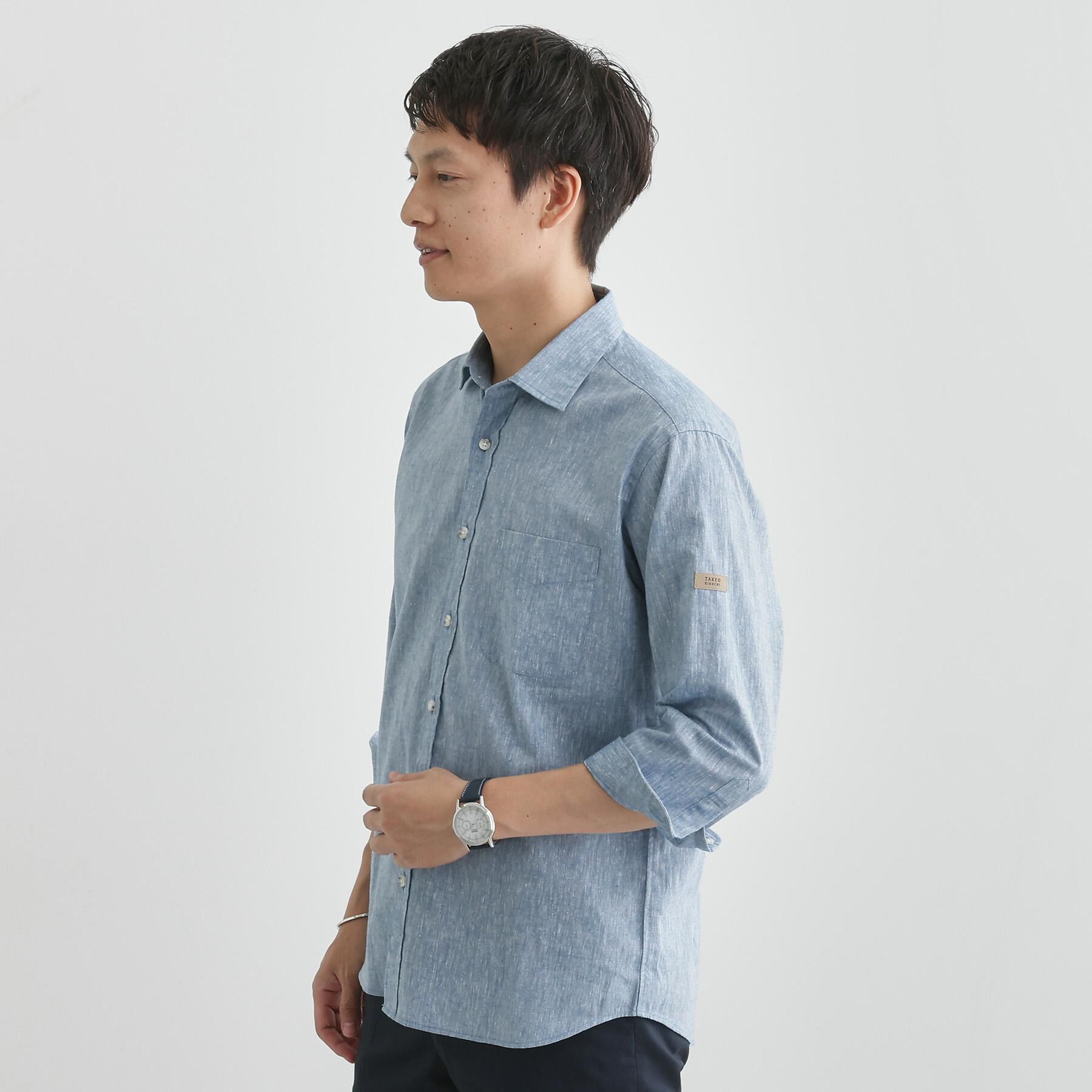 TAKEO KIKUCHI「ハイブリッド リネン 7分袖 シャツ」|シャツ・ブラウス|
