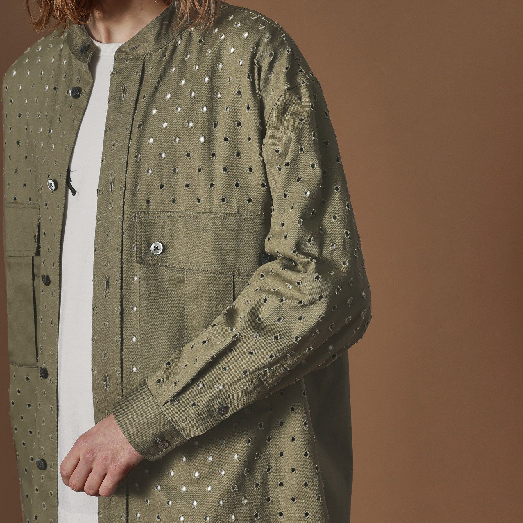 40CARATS&525「ツイルオパールオーバーシャツ」|シャツ・ブラウス|