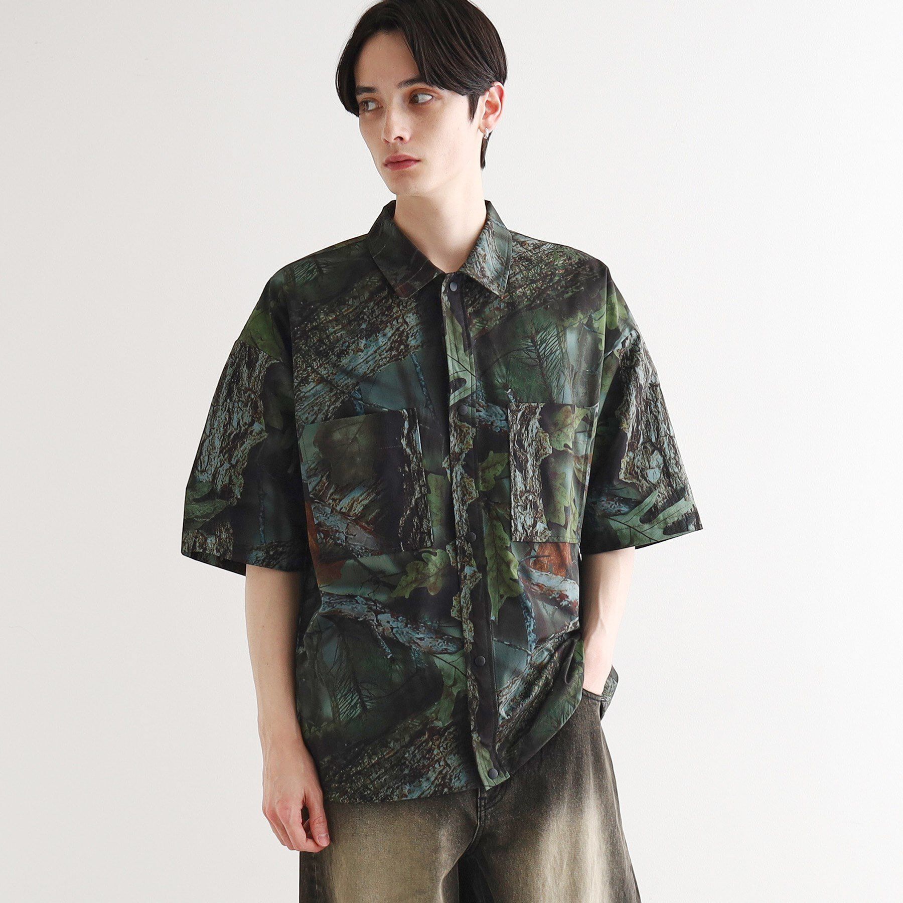 tk.TAKEO KIKUCHI「リアルツリーカモフラシャツ」|シャツ・ブラウス|オリーブグリーン(5