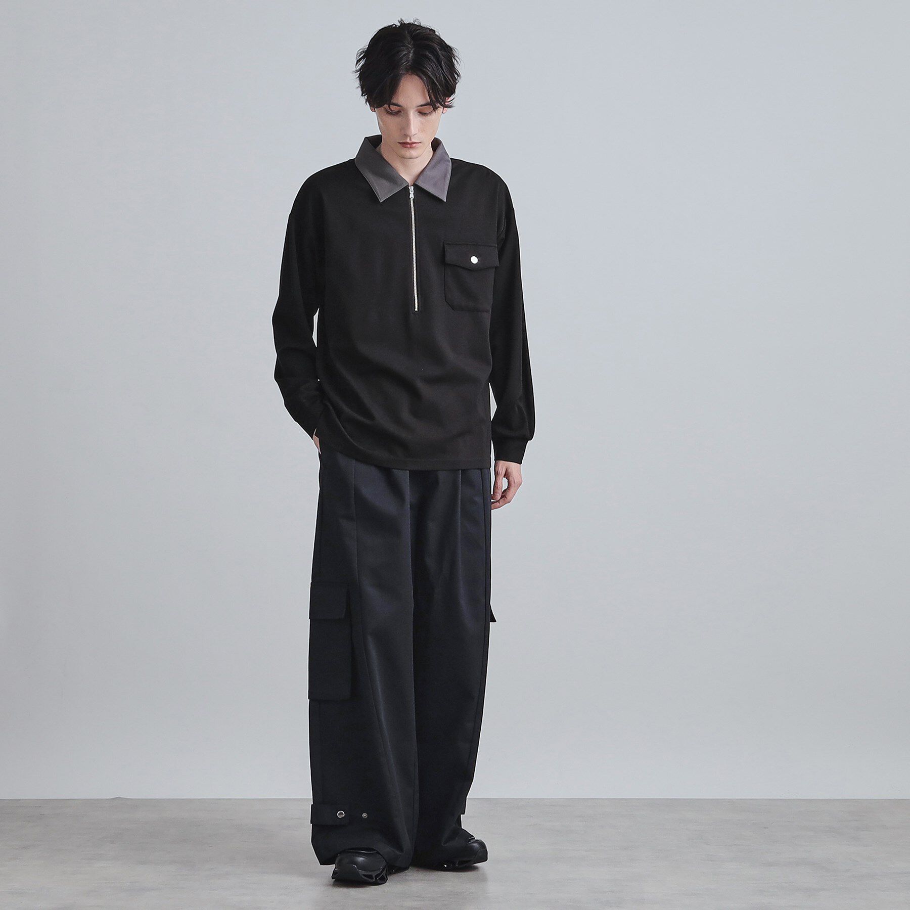 tk.TAKEO KIKUCHI「ハードポンチハーフジップポロカットソー」|Tシャツ・カットソー|