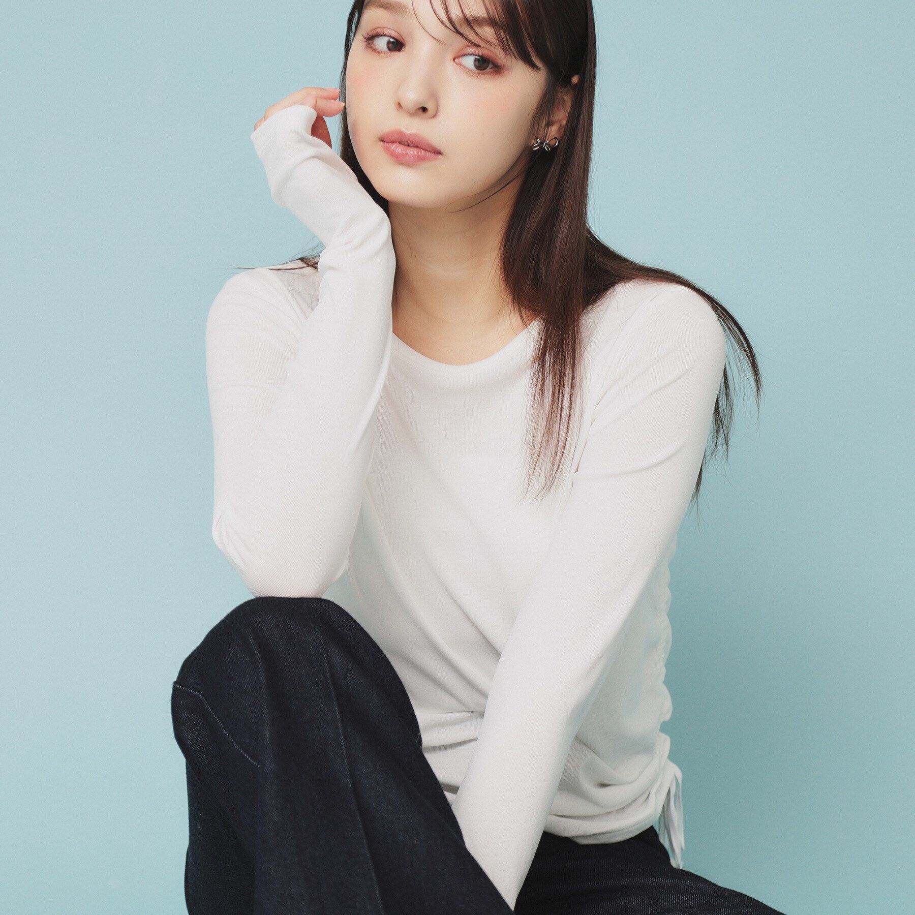 index「《CLASSY掲載》サイドドロストシアートップス【洗濯機洗い可】」|Tシャツ・カットソー|