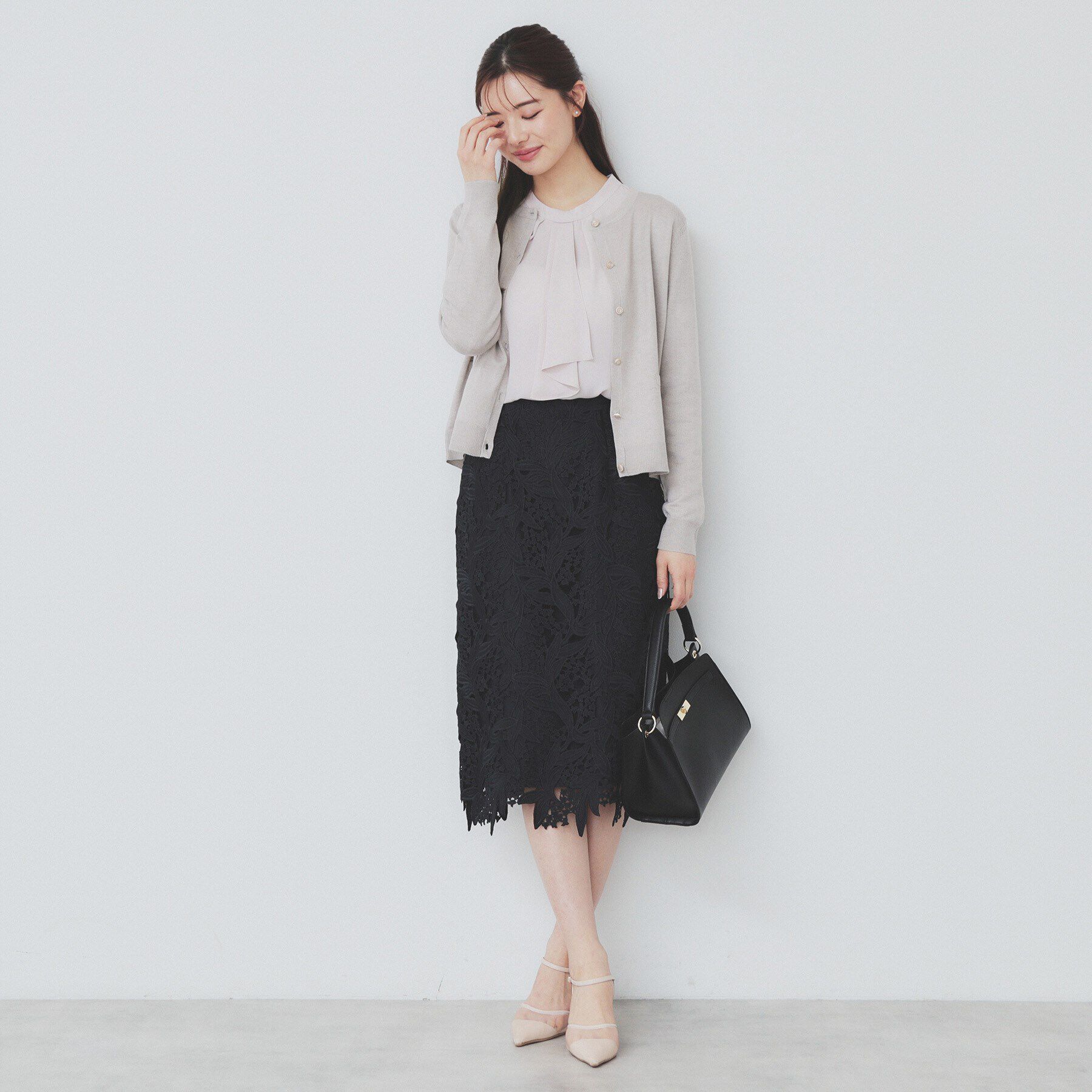 index「《5color》ポケットデザイン付きクルーネックカーディガン【洗濯機洗い可】」|カーディガン|