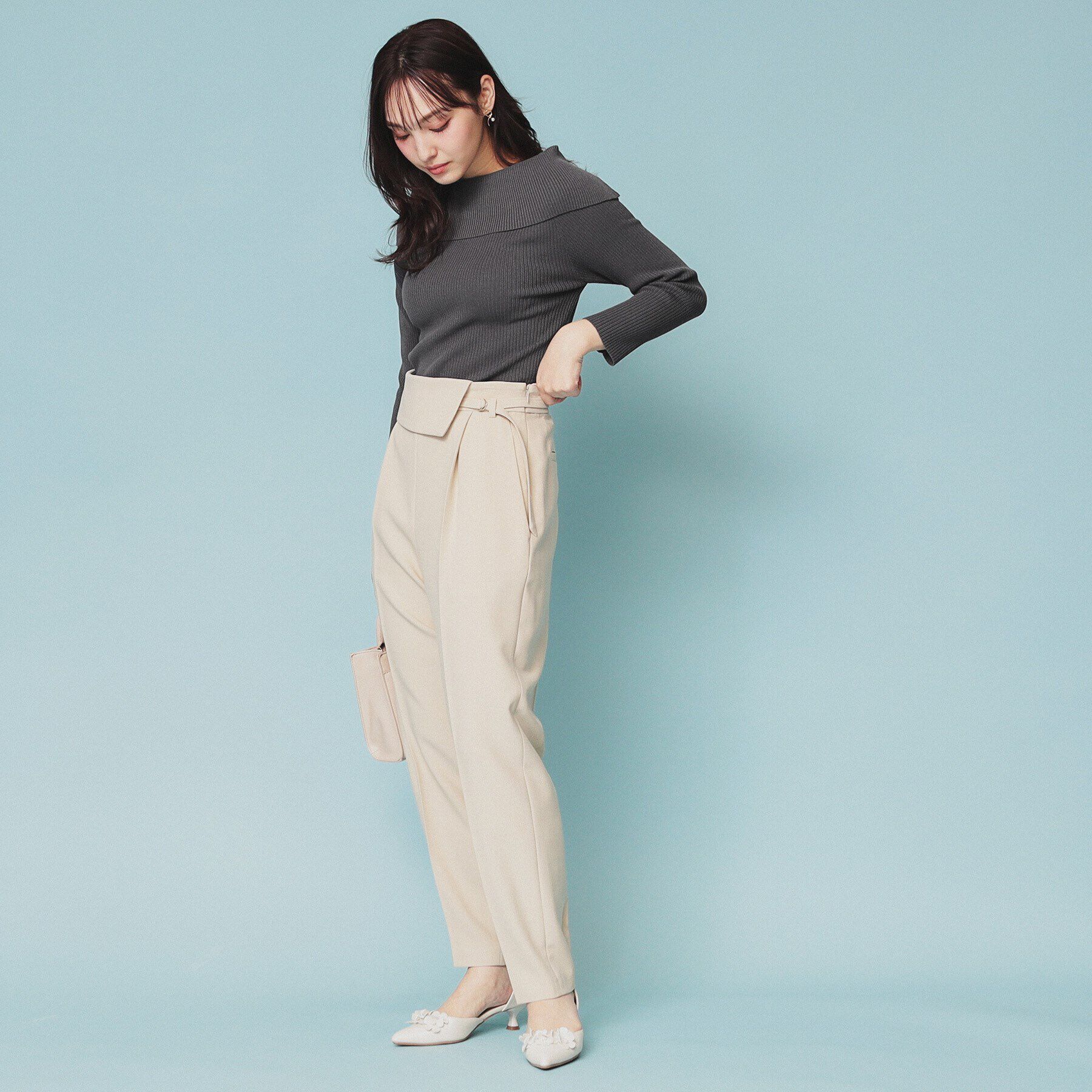 index「《美人百花掲載》オフショルダーリブニット【洗濯機洗い可/抗ピル】」|ニット・セーター|