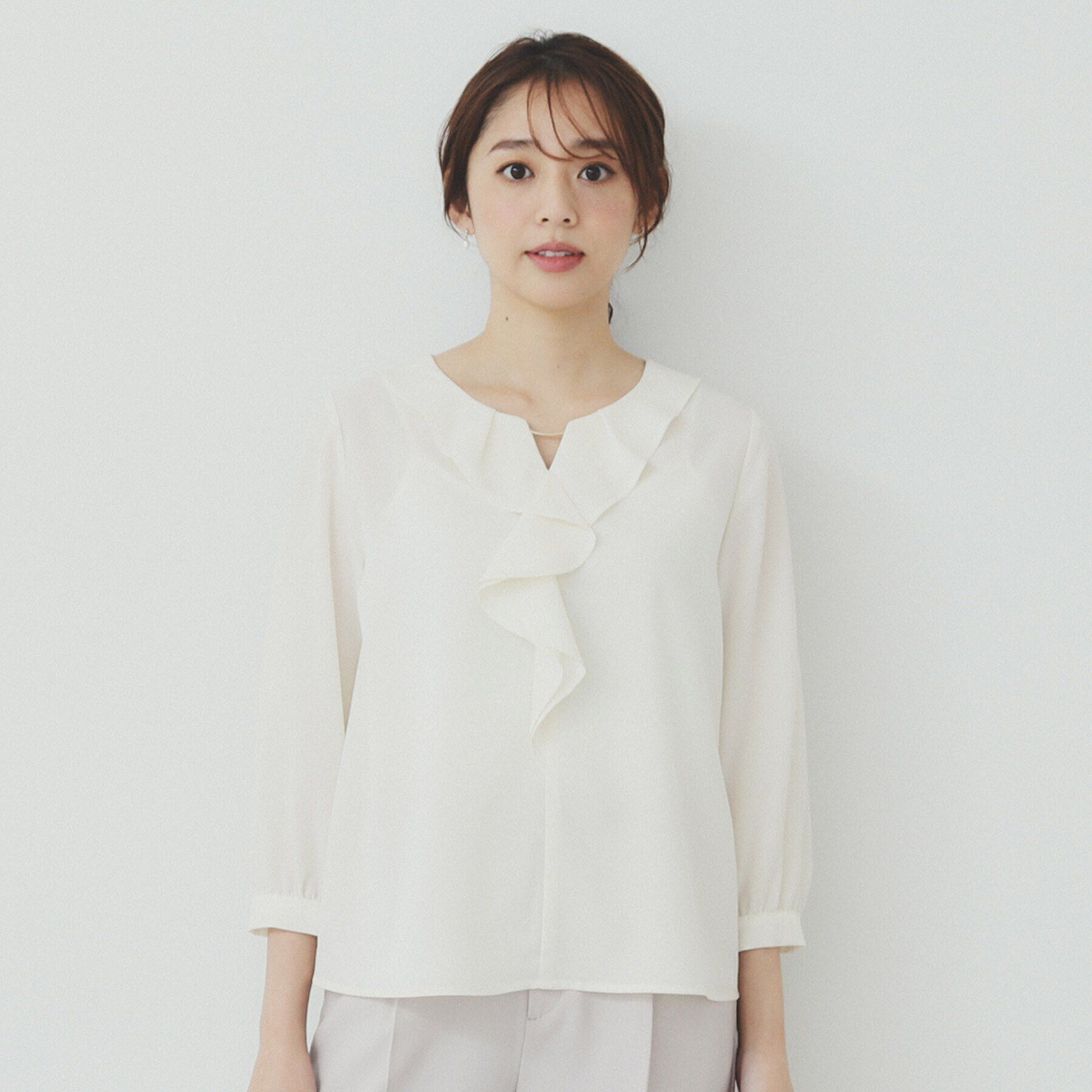 index「フリルバーデザインブラウス【洗濯機洗い可/イージーアイロン/防シワ】」|シャツ・ブラウス|