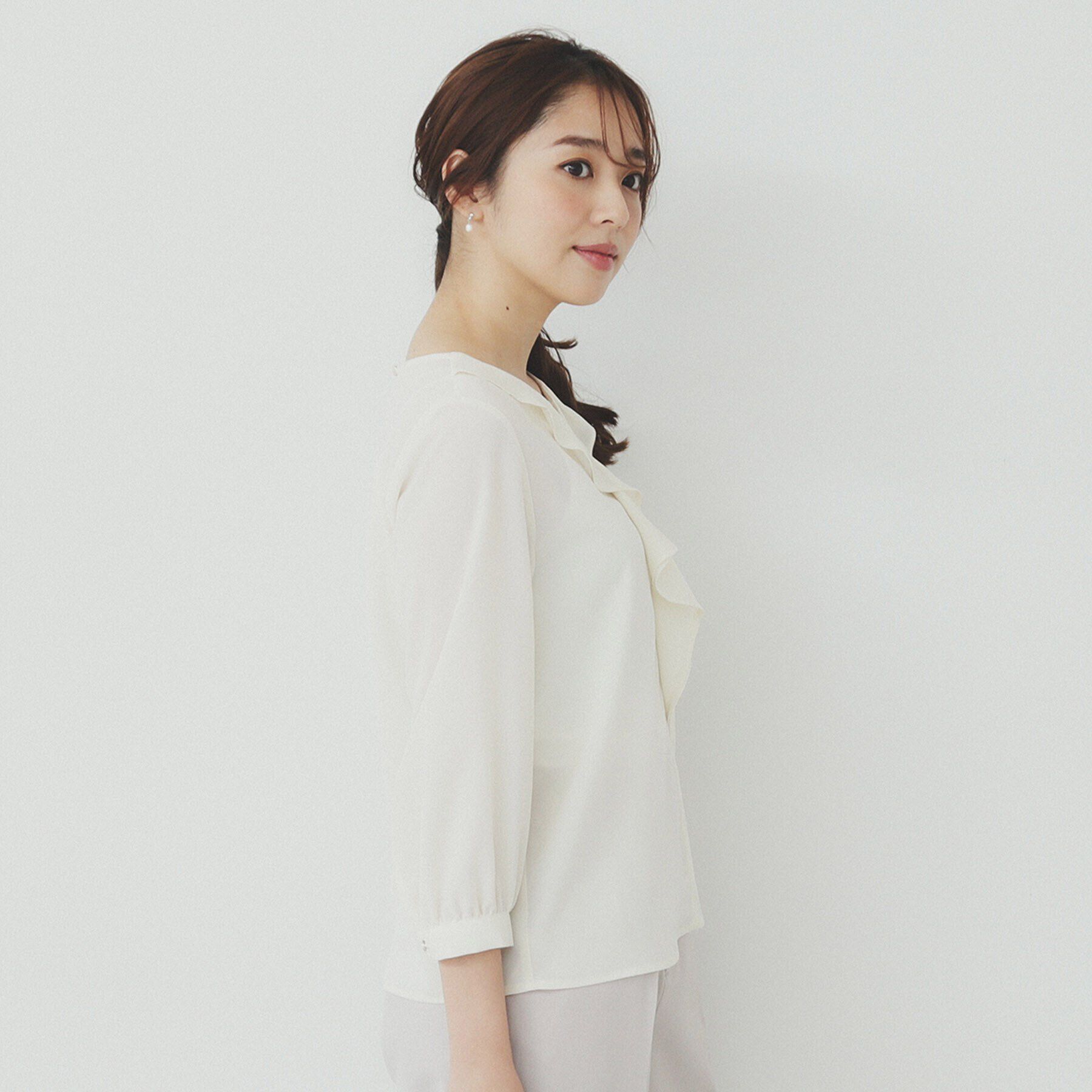 index「フリルバーデザインブラウス【洗濯機洗い可/イージーアイロン/防シワ】」|シャツ・ブラウス|