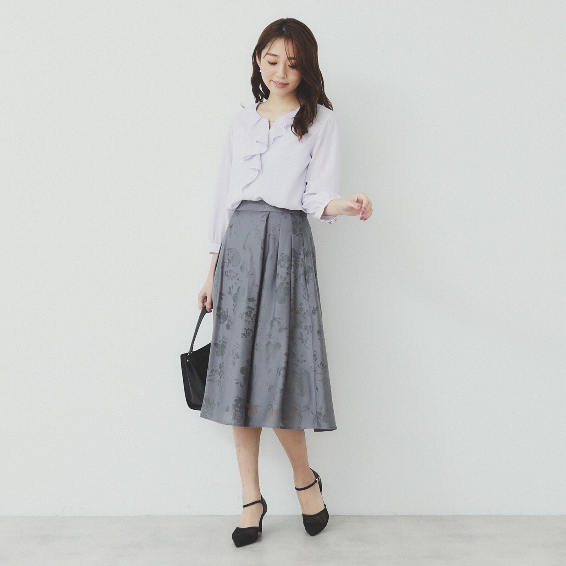 index「フリルバーデザインブラウス【洗濯機洗い可/イージーアイロン/防シワ】」|シャツ・ブラウス|