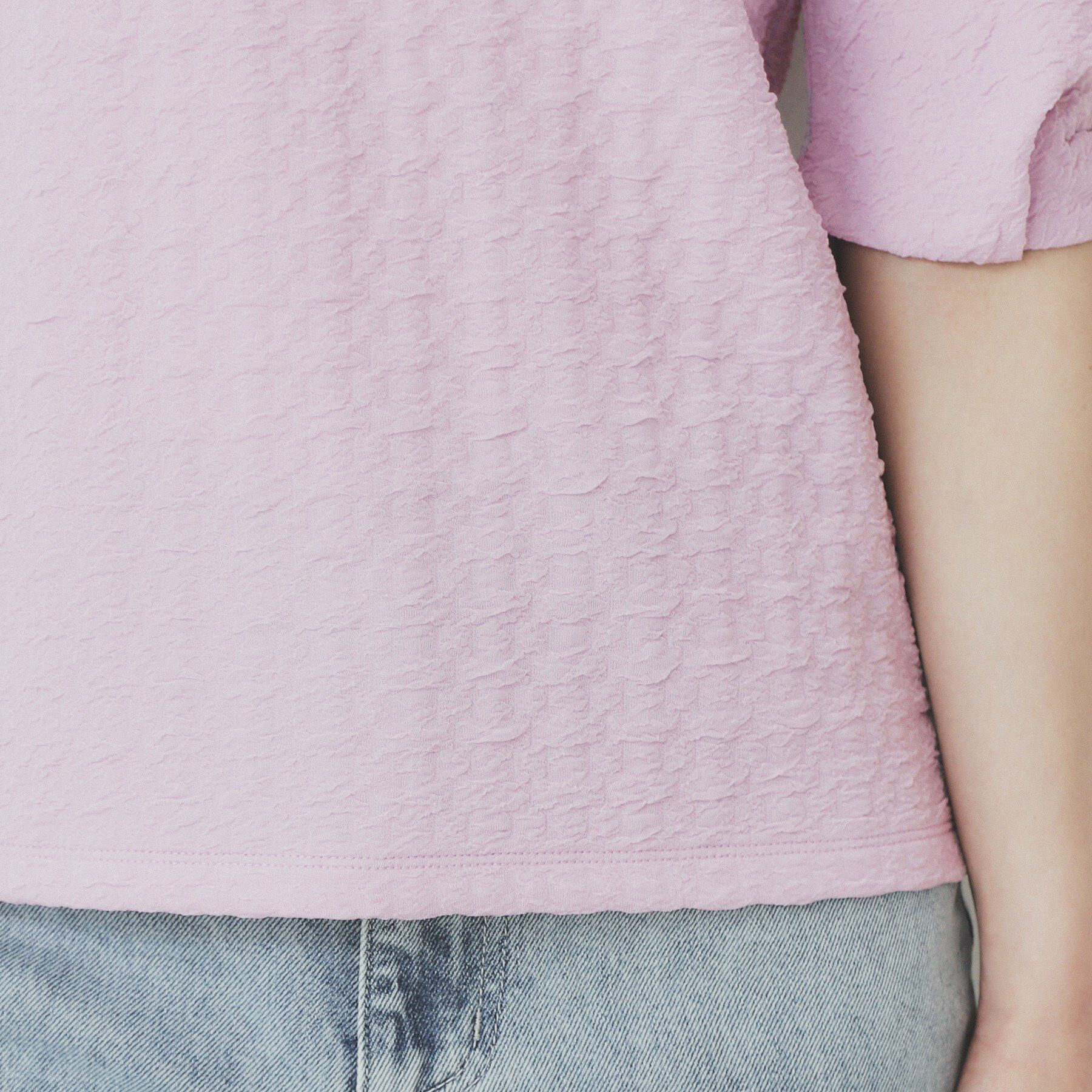 index「シボジャカードタックギャザートップス【洗濯機洗い可】」|Tシャツ・カットソー|