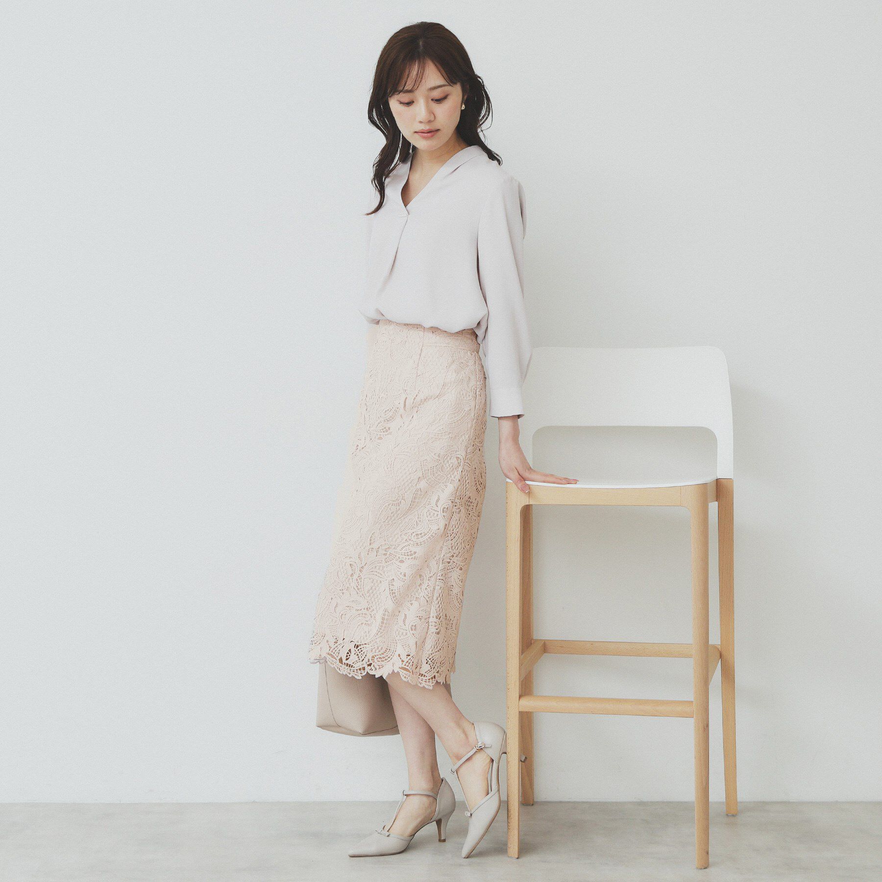 index「《XS-LLサイズ》フラワーレースタイトスカート【洗濯機洗い可】」|スカート|