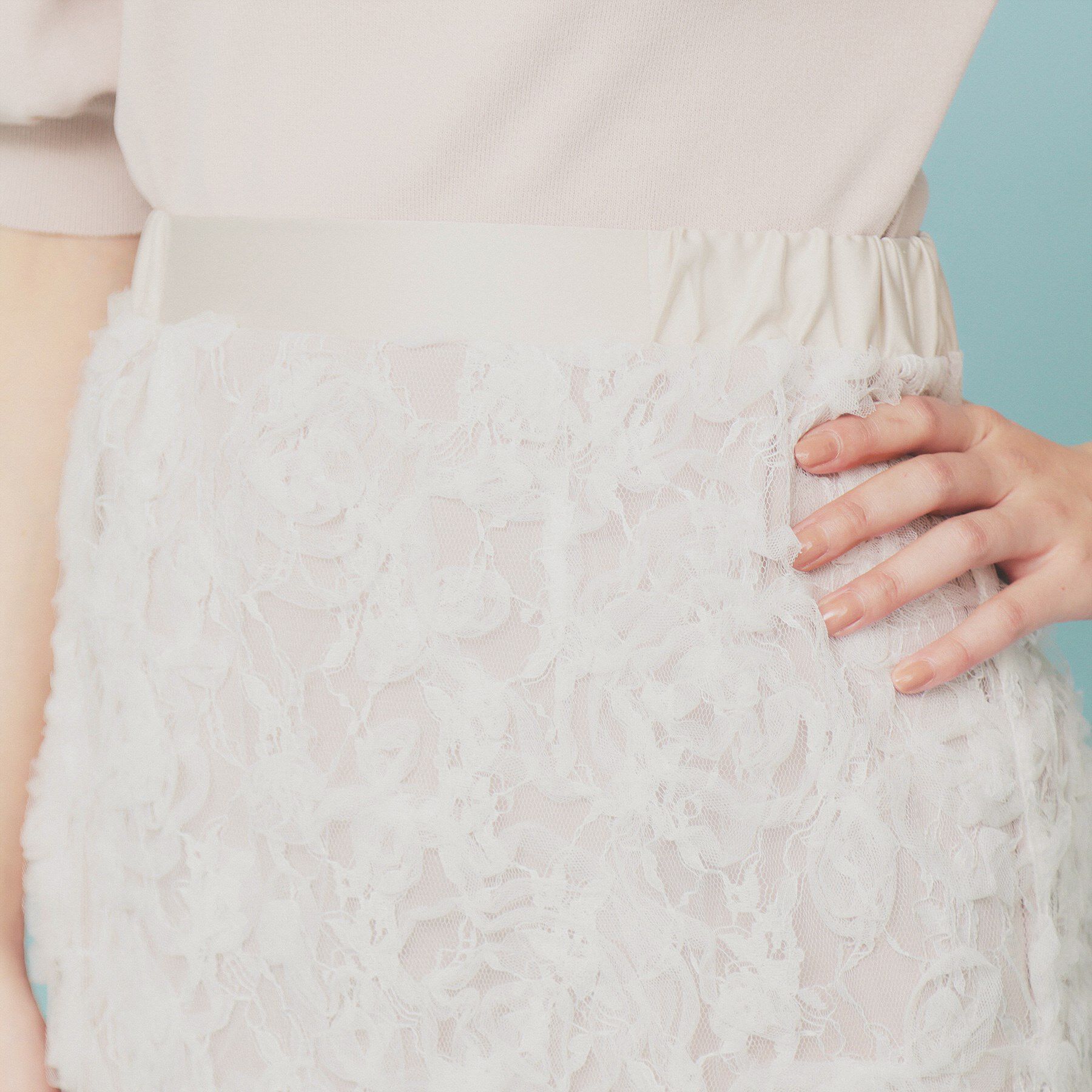 index「3Dレースタイトスカート【洗濯機洗い可】」|スカート|