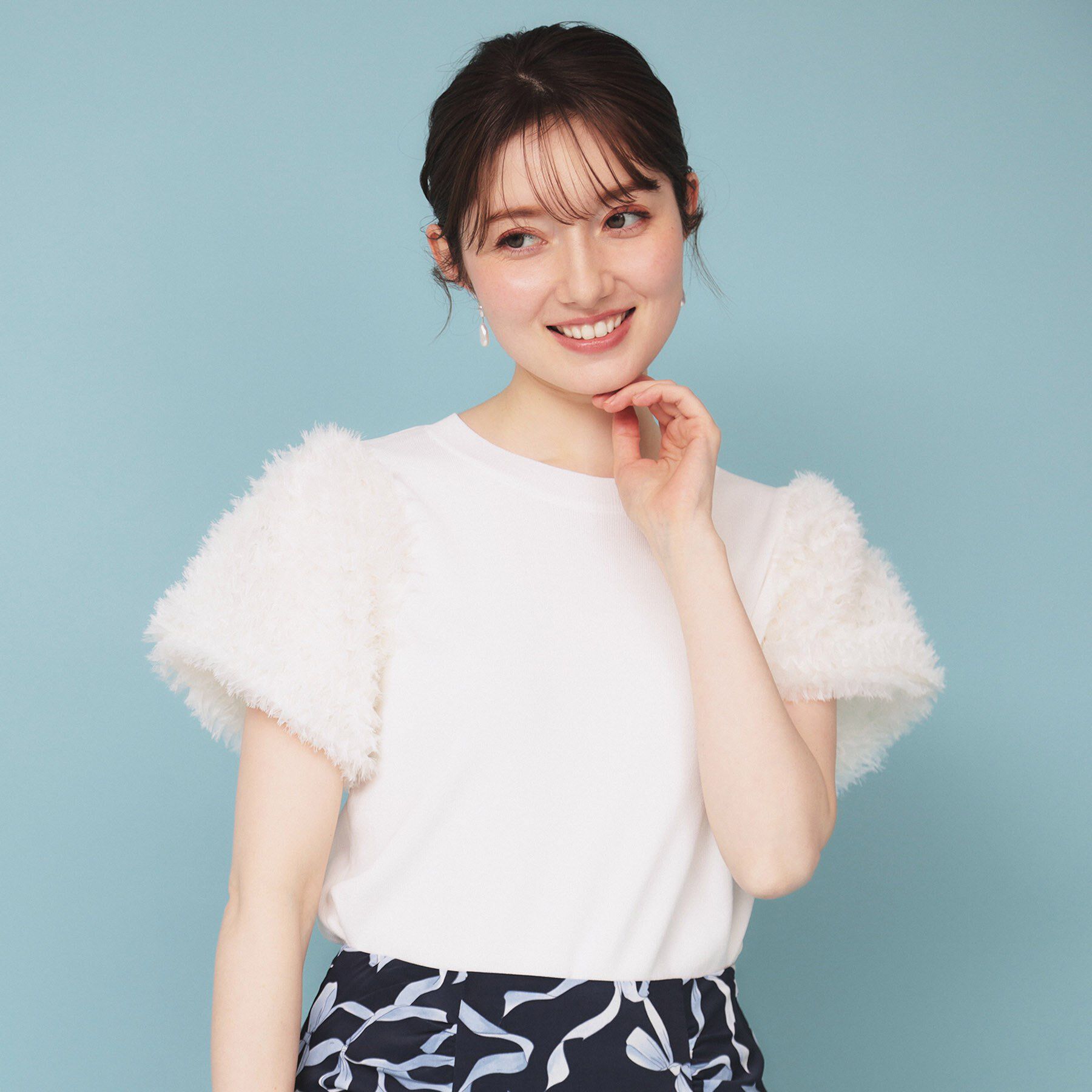 index「シフォンチュールスリーブニット【洗える】」|ニット・セーター|