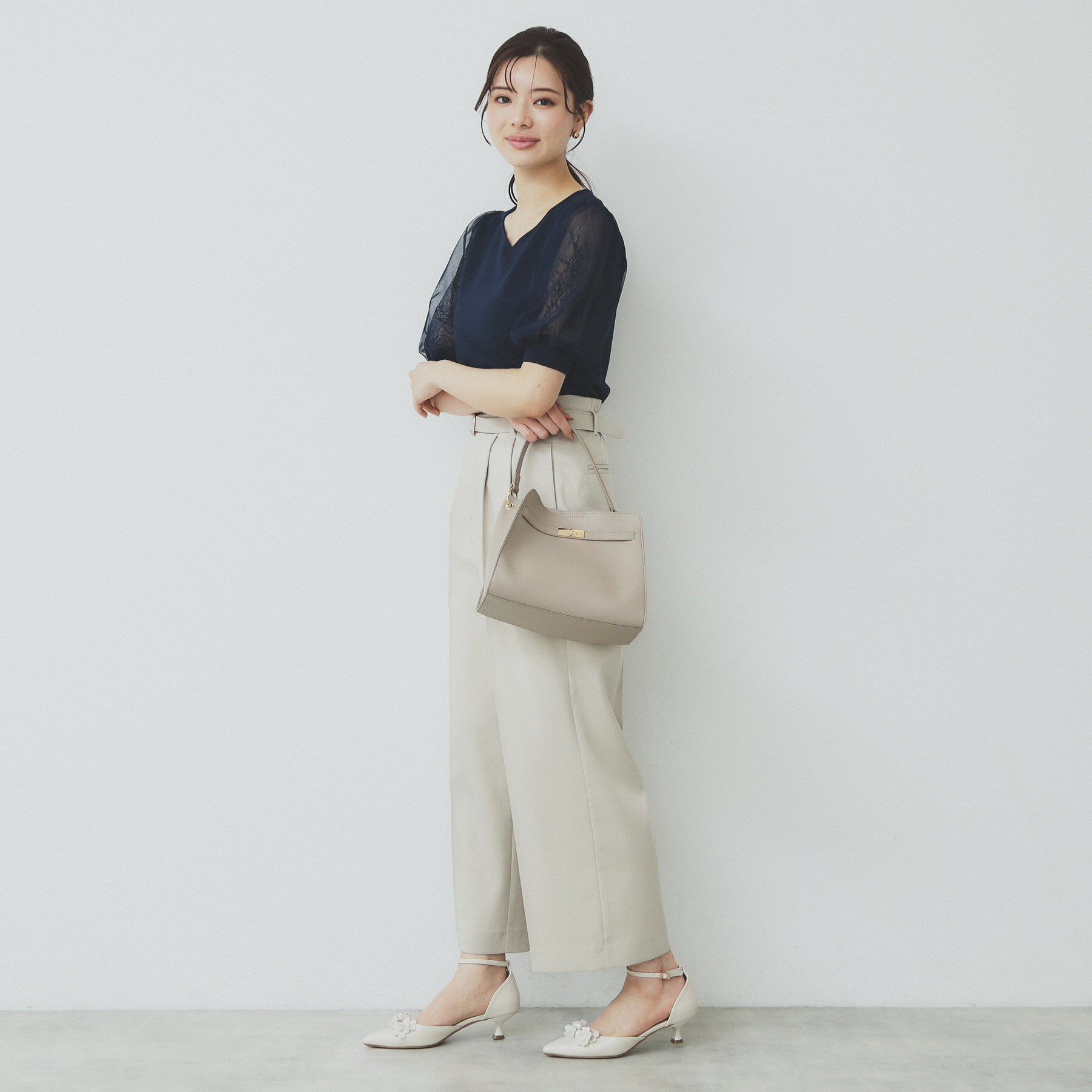 index「チュールレーススリーブニット【洗濯機洗い可】」|ニット・セーター|