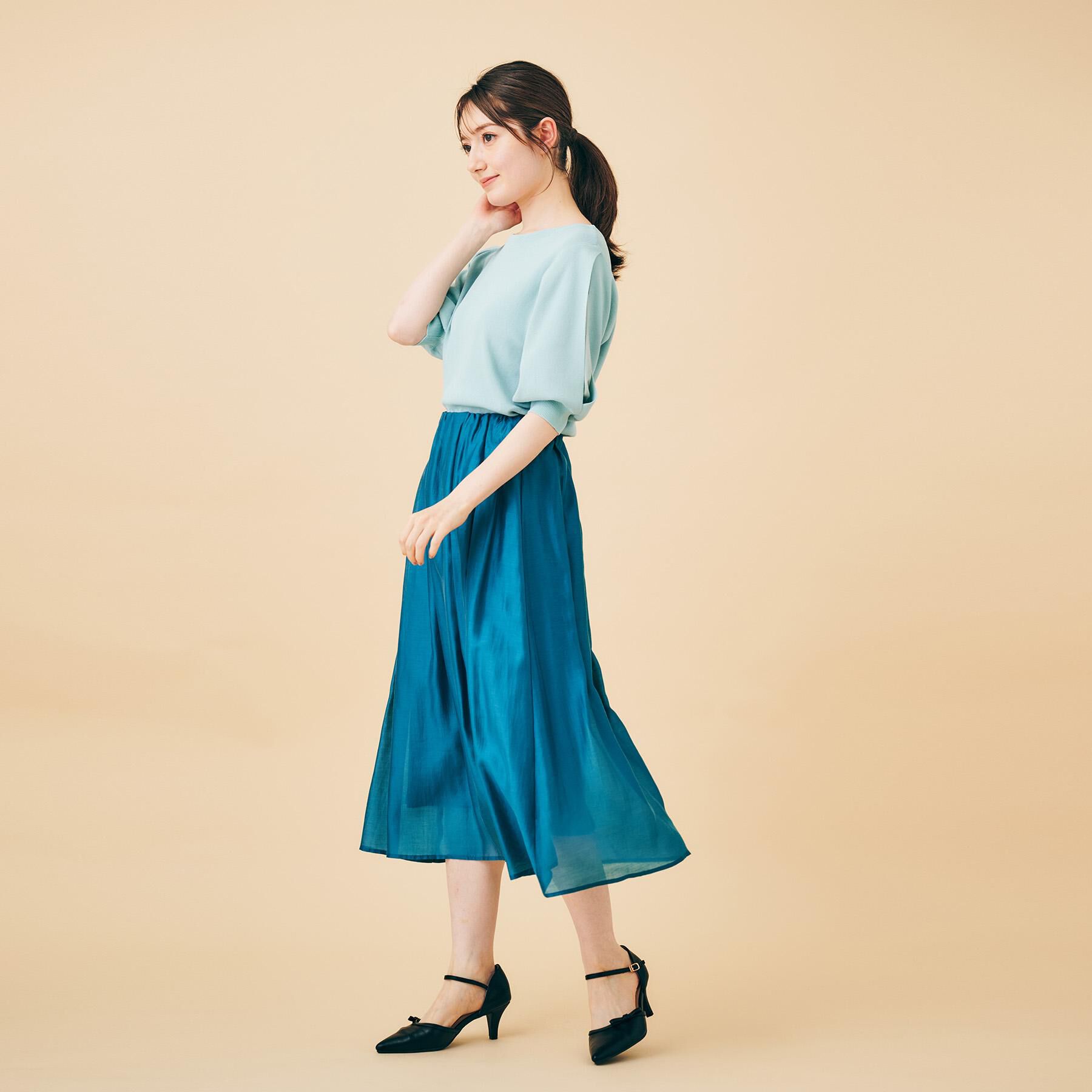 index「《6色展開/XS-LLサイズ》ドライタッチ デザインスリーブニット【洗濯機洗い可/接触冷感/抗ピル】」|ニット・セーター|