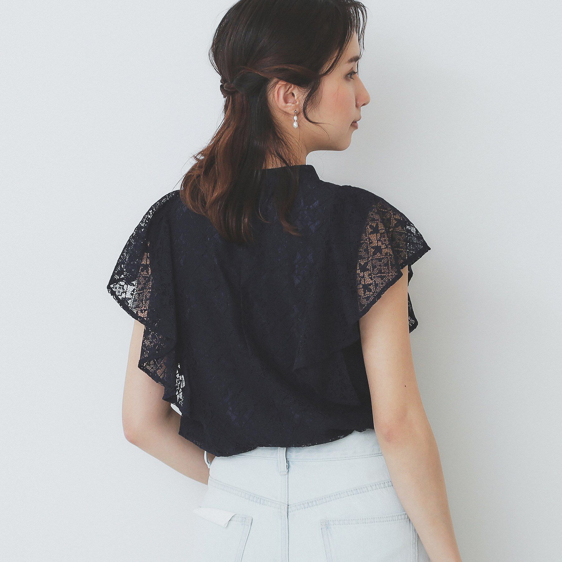 index「ジオメレースフレアスリーブブラウス/セットアップ対応【洗濯機洗い可】」|シャツ・ブラウス|