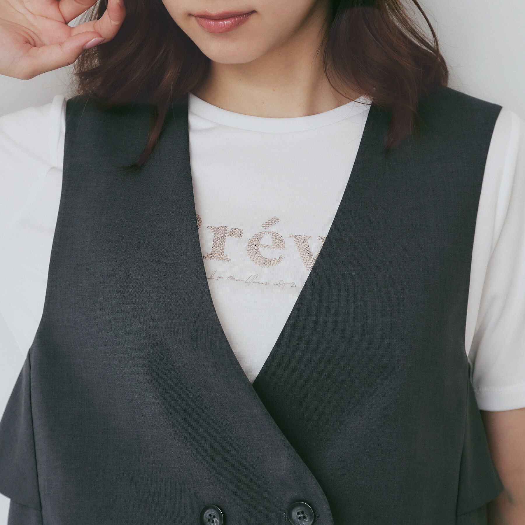 index「バックフリルデザインジレ/セットアップ可【洗濯機洗い可/接触冷感/吸水速乾/ストレッチ】」|ベスト・ジレ|