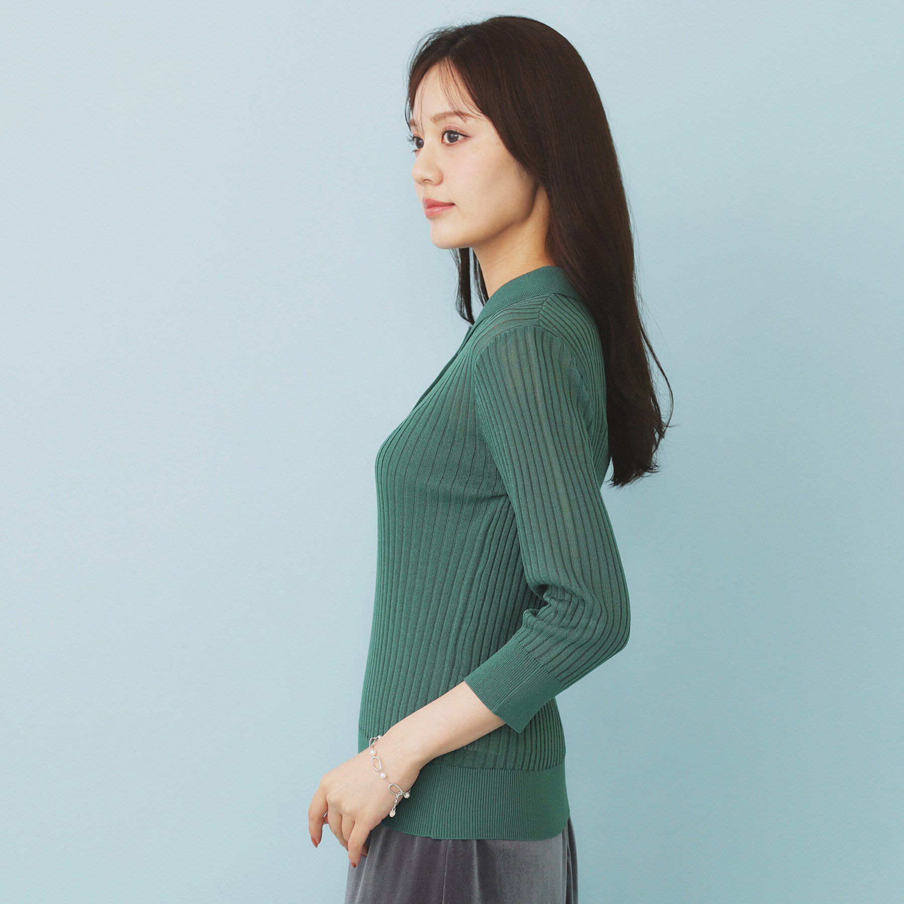 index「シアーリブ衿付きニット【洗濯機洗い可/抗ピル】」|ニット・セーター|