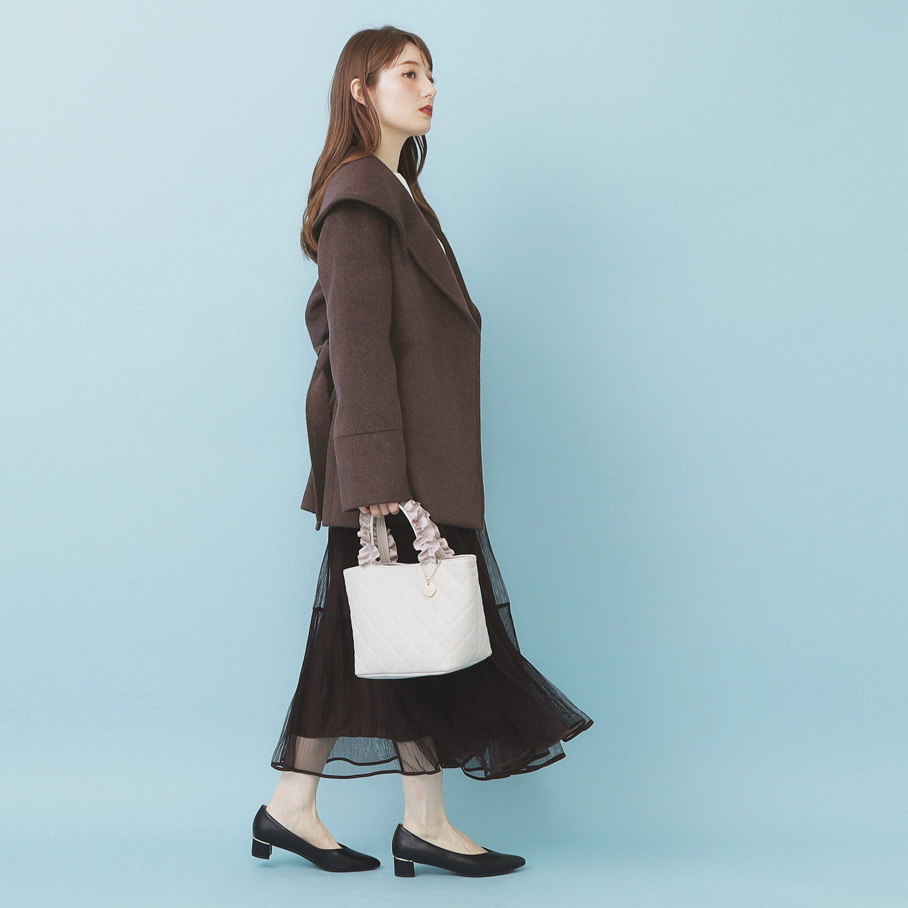 index「ベルト付ビッグカラーミドルコート」|チェスターコート|