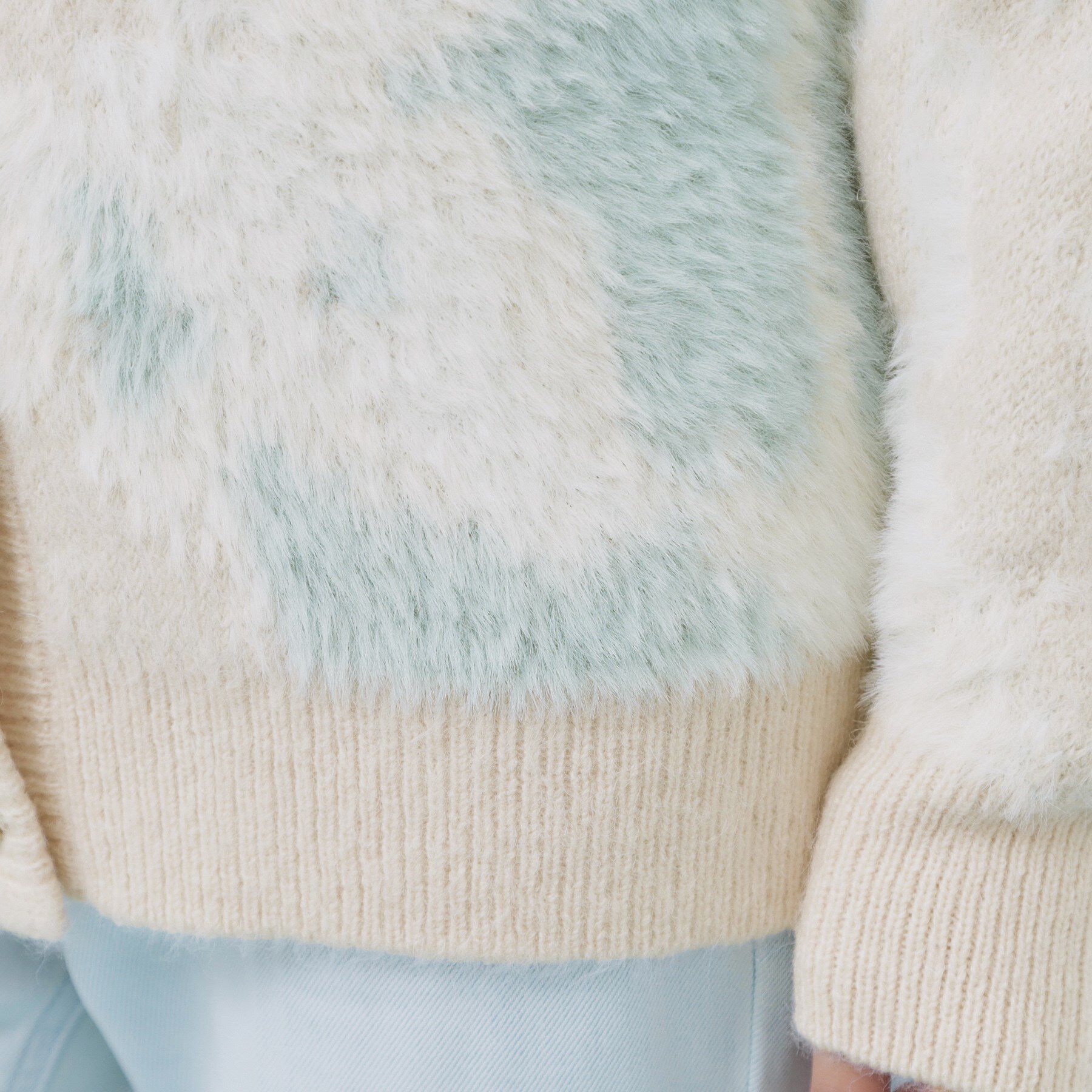 index「フェザー幾何ジャカードクルーミドルカーディガン【洗濯機OK】」|カーディガン|