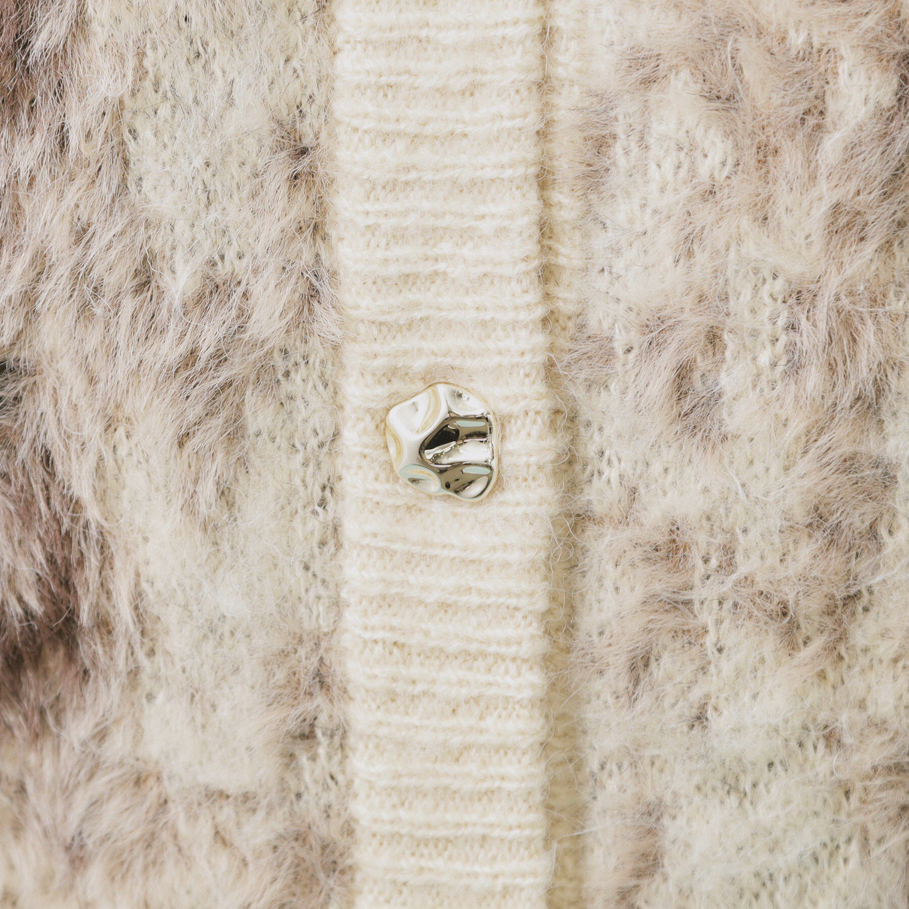 index「フェザー幾何ジャカードクルーミドルカーディガン【洗濯機OK】」|カーディガン|