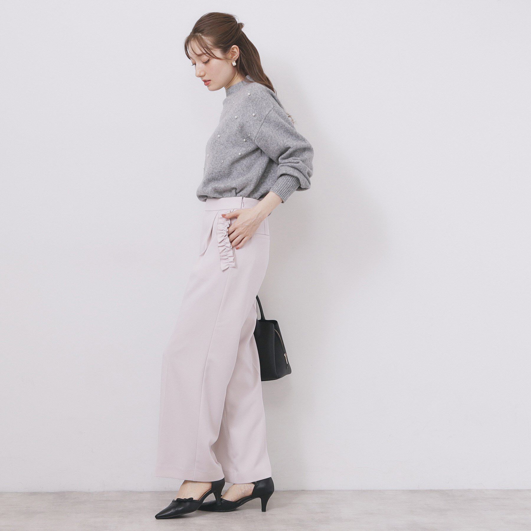 index「フェイクパールふわふわニット【洗濯機OK】」|ニット・セーター|