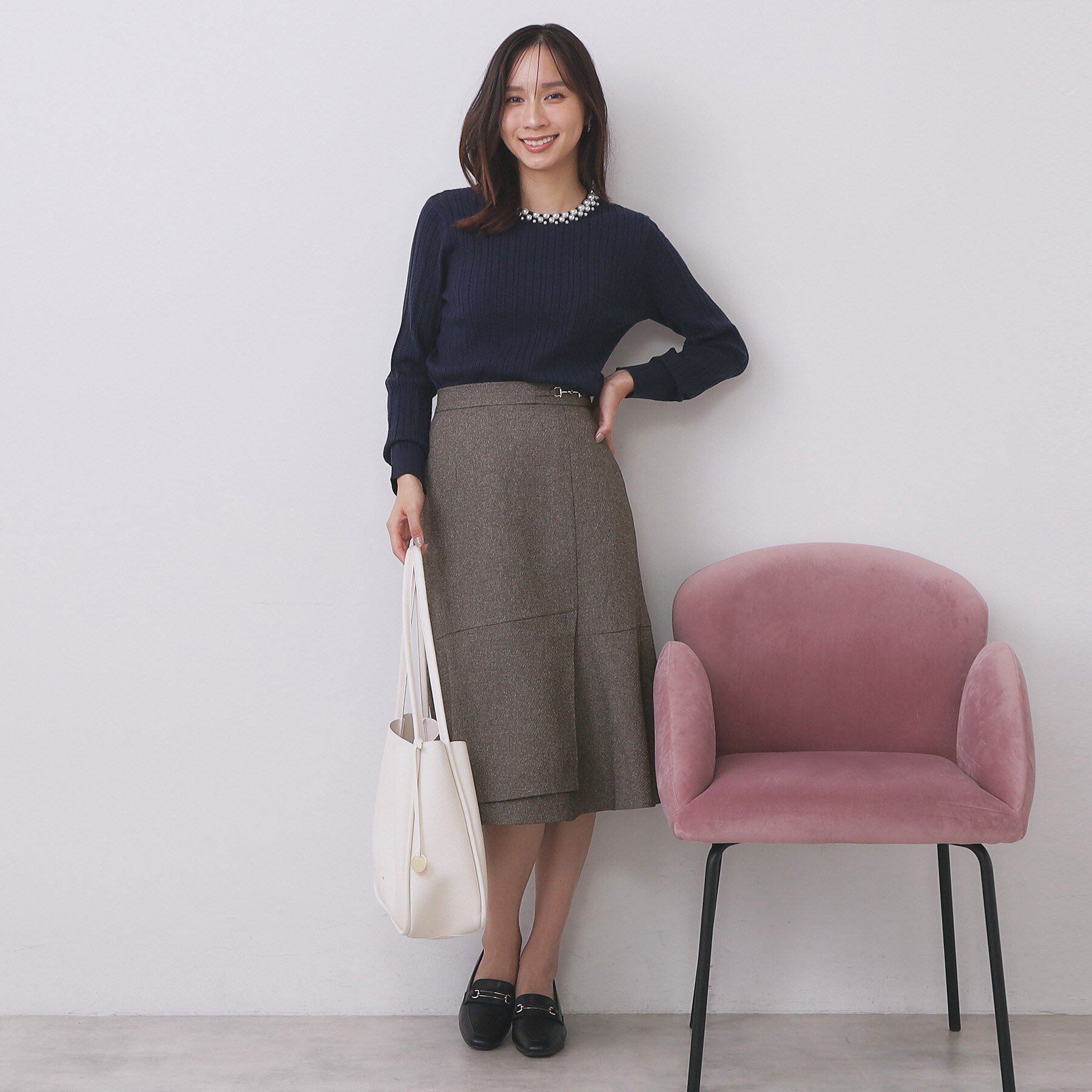 index「カルゼツイードアシメフレアスカート【洗濯機OK/防シワ/イージーアイロン/抗ピル】」|スカート|