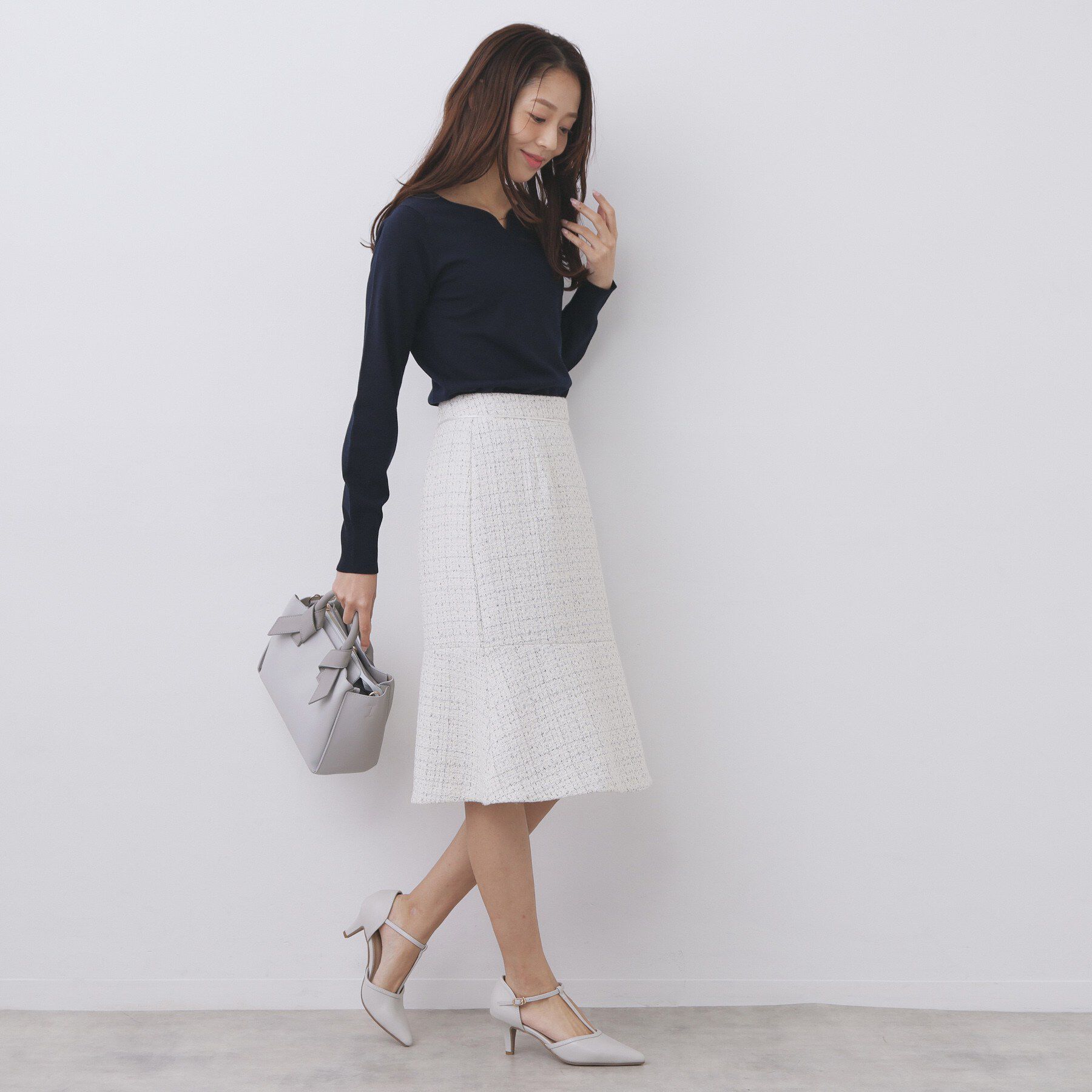 index「ゴールドパーツ付きハートネックニット【洗濯機OK】」|ニット・セーター|