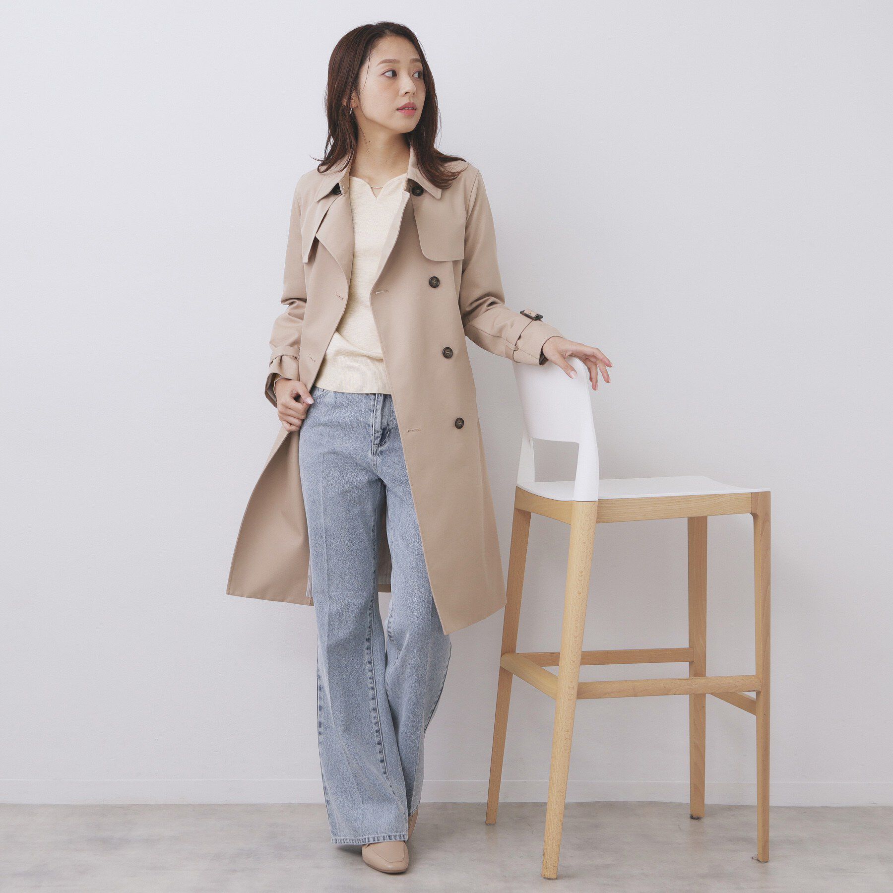 index「ゴールドパーツ付きハートネックニット【洗濯機OK】」|ニット・セーター|