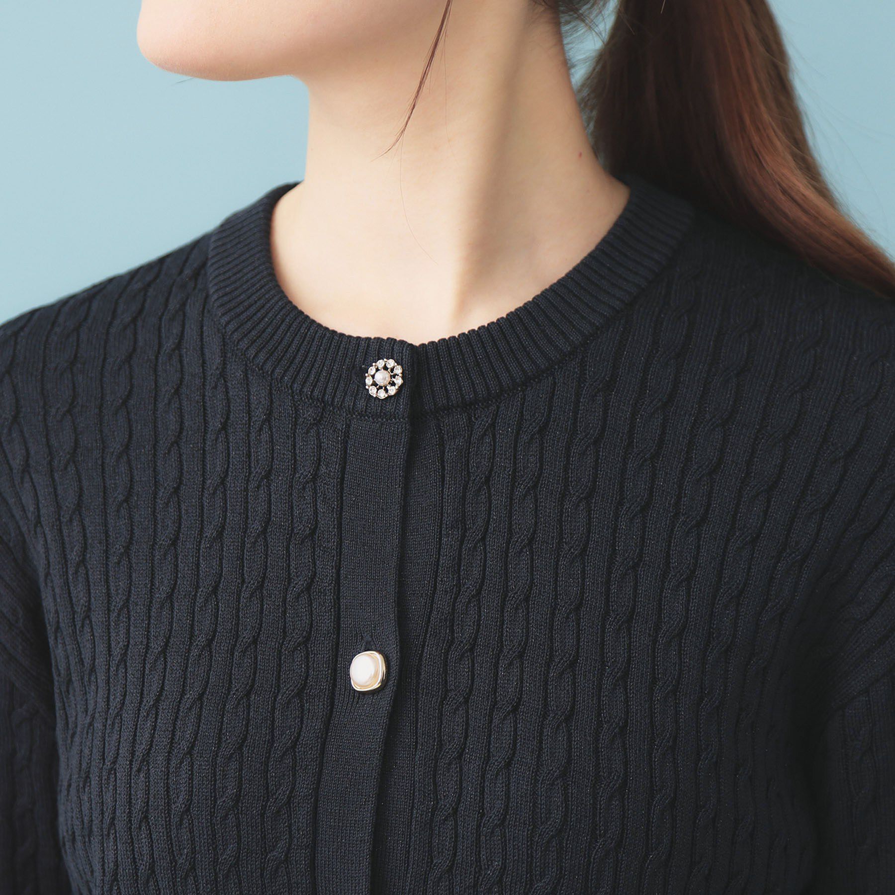 index「袖シアーフリルケーブルラメカーディガン【洗濯機OK/坑ピル】」|カーディガン|