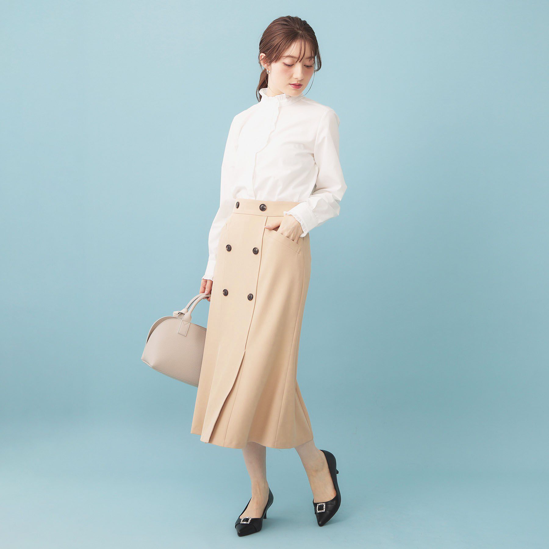 index「トレンチマーメイドフレアスカート【洗濯機OK/イージーアイロン】」|スカート|